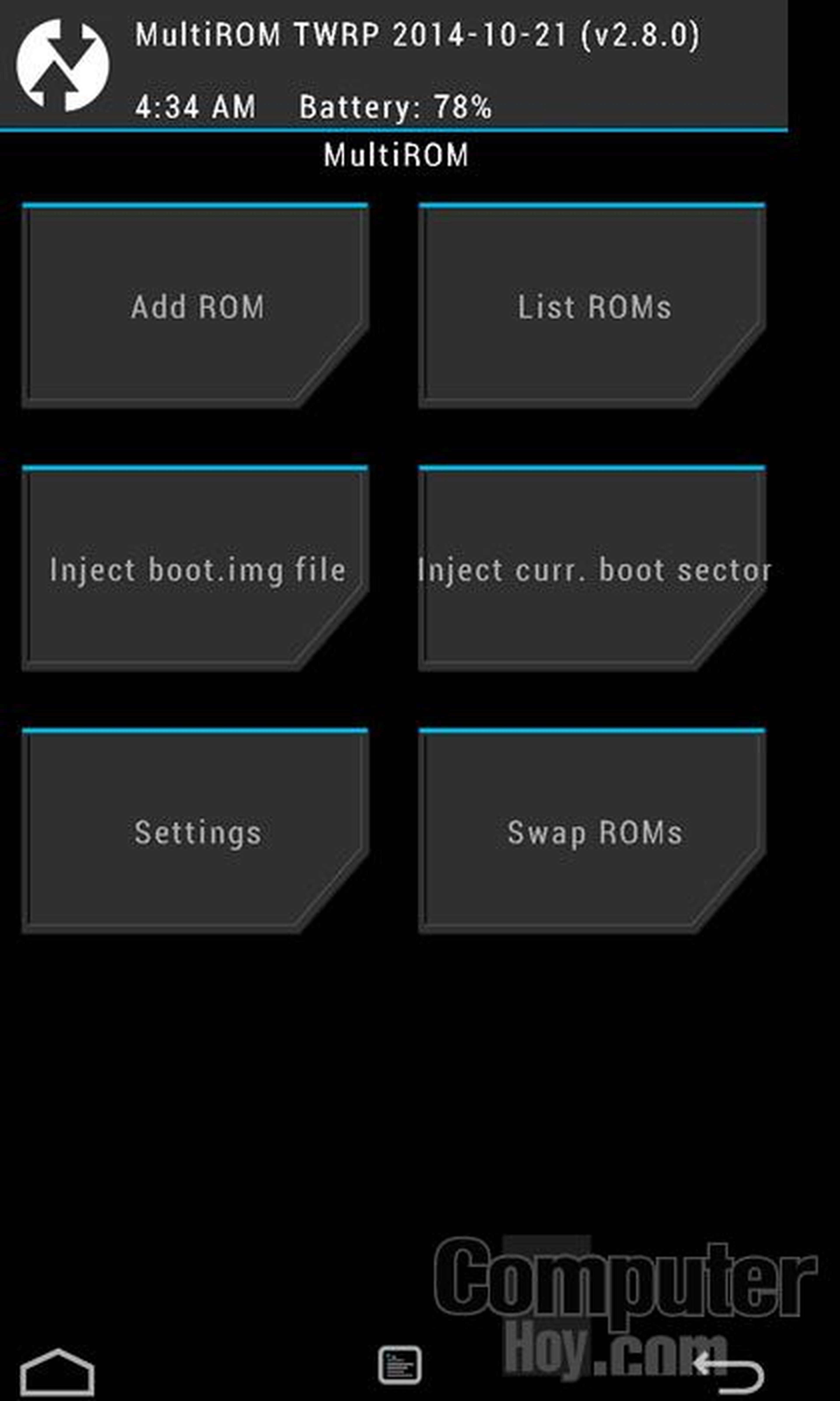 Añade una nueva ROM con MultiRom Manager