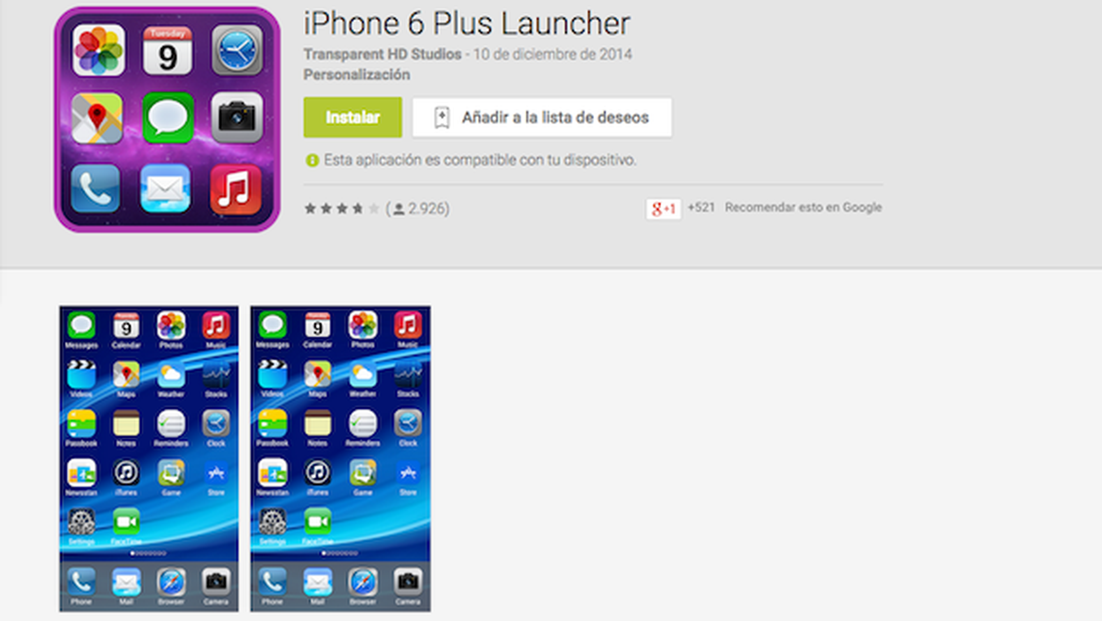 iPhone 6 Plus Launcher, apps para convertir tu Android en un iPhone