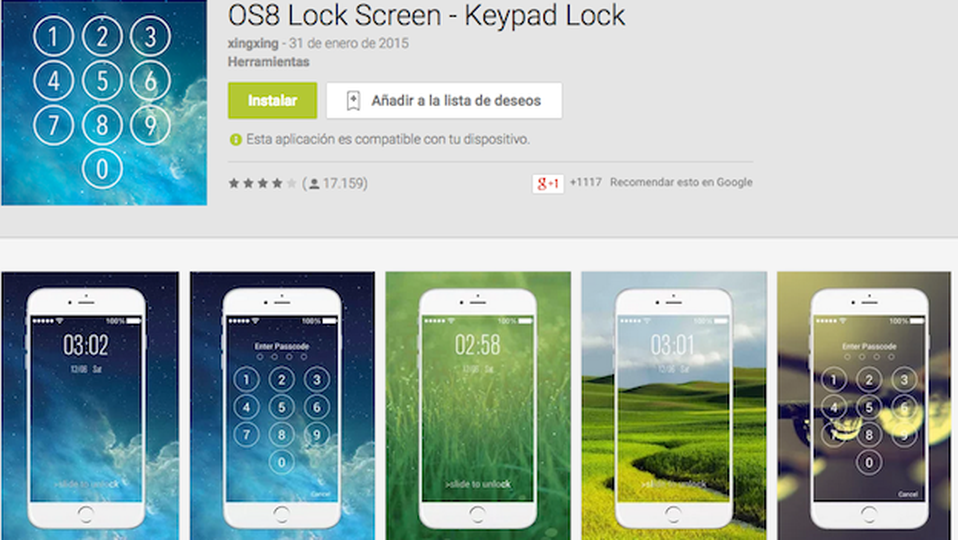 OS8 Lock Screen, apps para convertir tu Android en un iPhone
