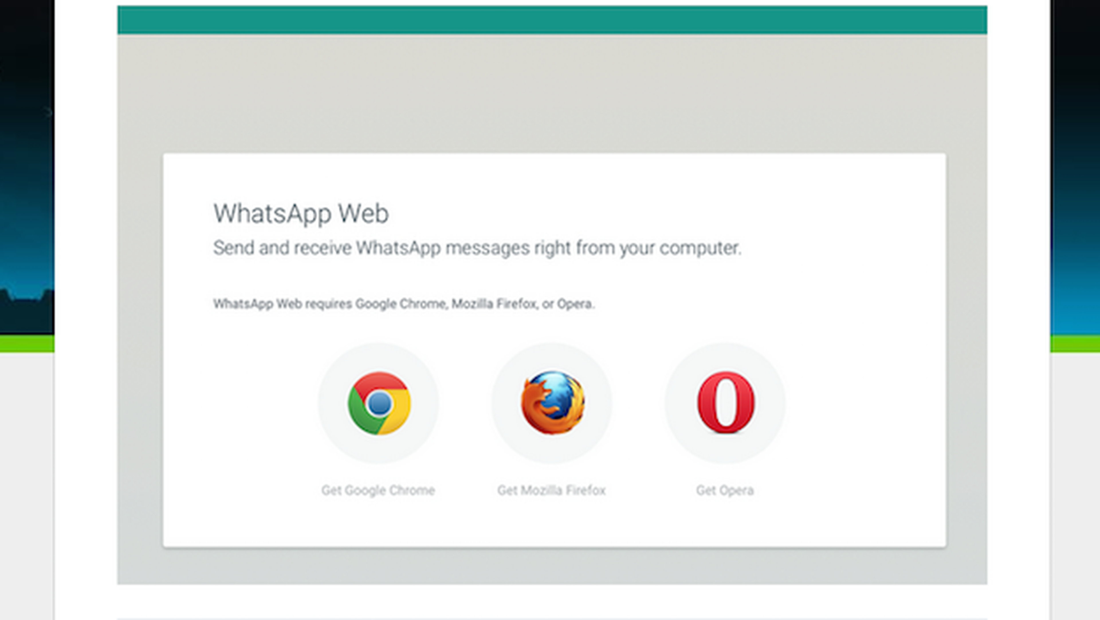 WhatsApp Web: compatible con los navegadores Firefox y Opera