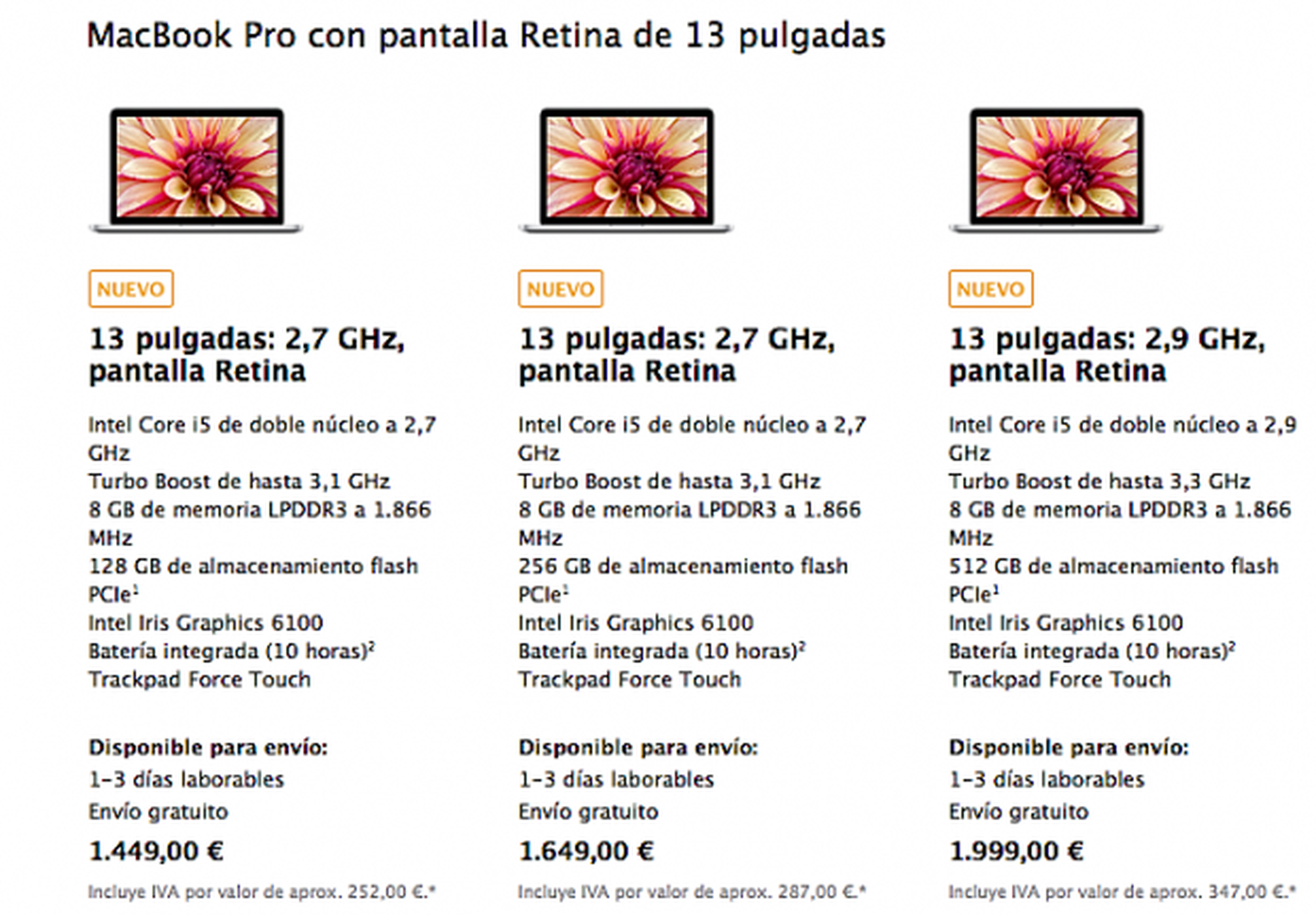 Nuevas versiones de MacBook Air y MacBook Pro Retina