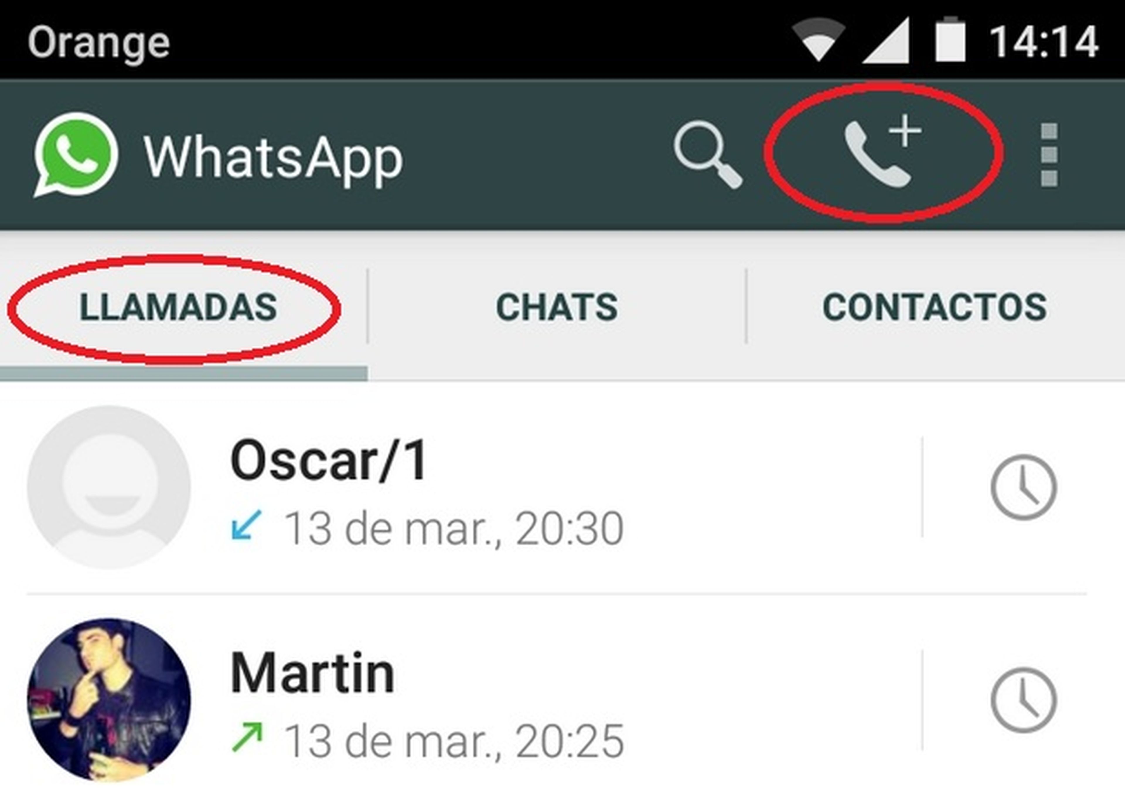 Llamadas de WhatsApp