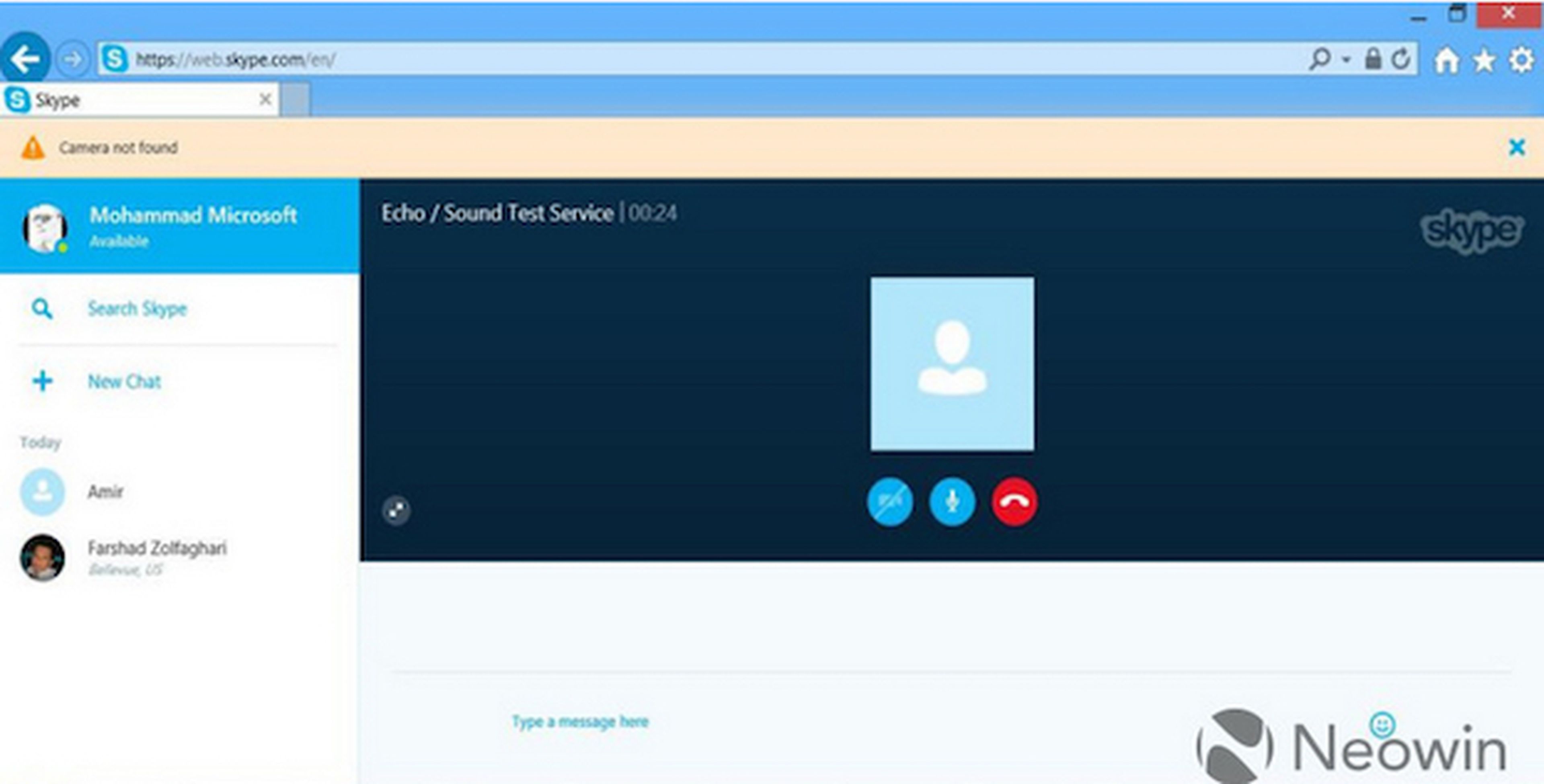 Веб версия установить. Скайп веб. Скайп в браузере. Аватар Echo Sound Test service. Скайп новый экран звонка бета-версия.