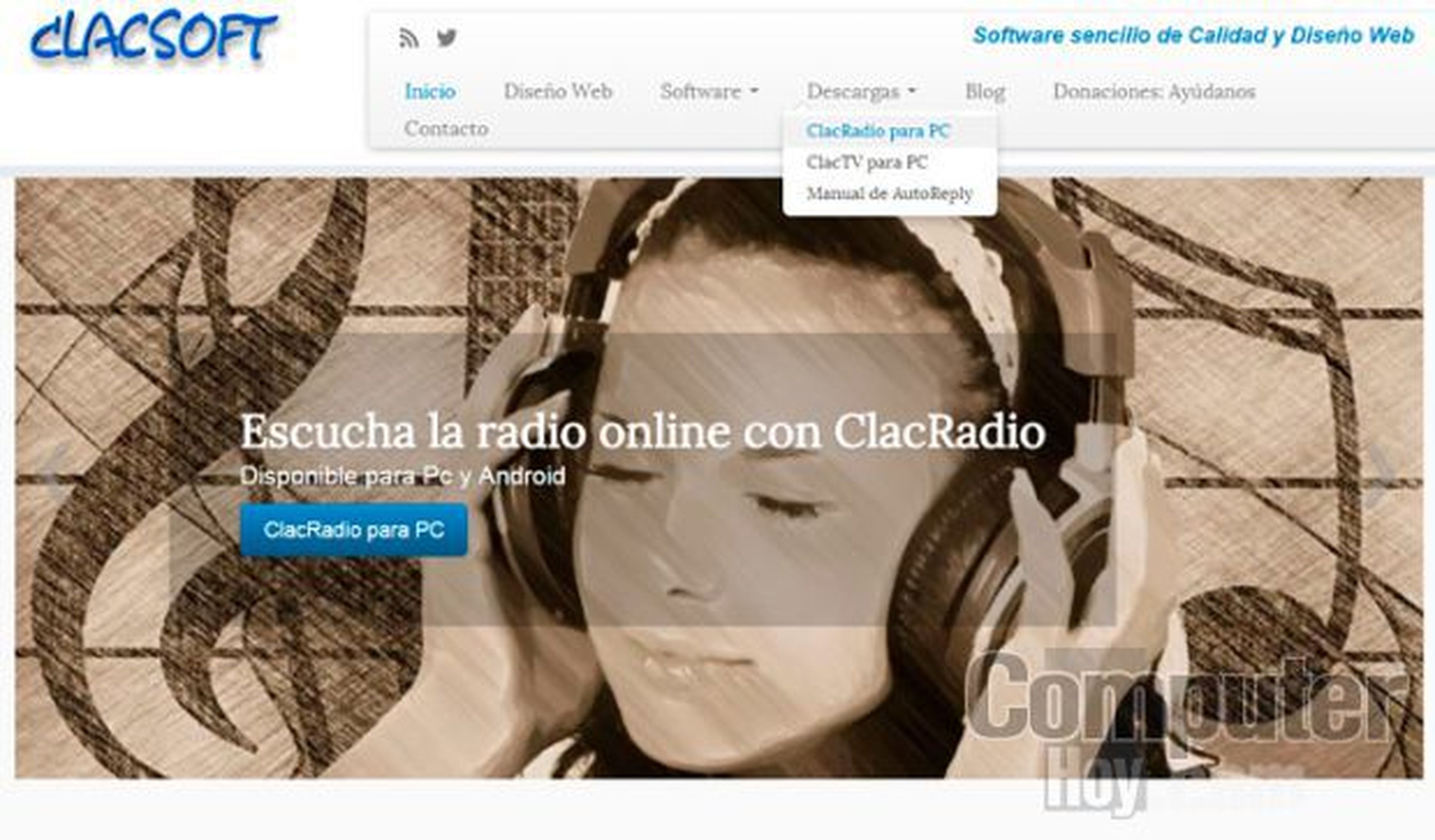 Descarga ClacRadio desde su página web