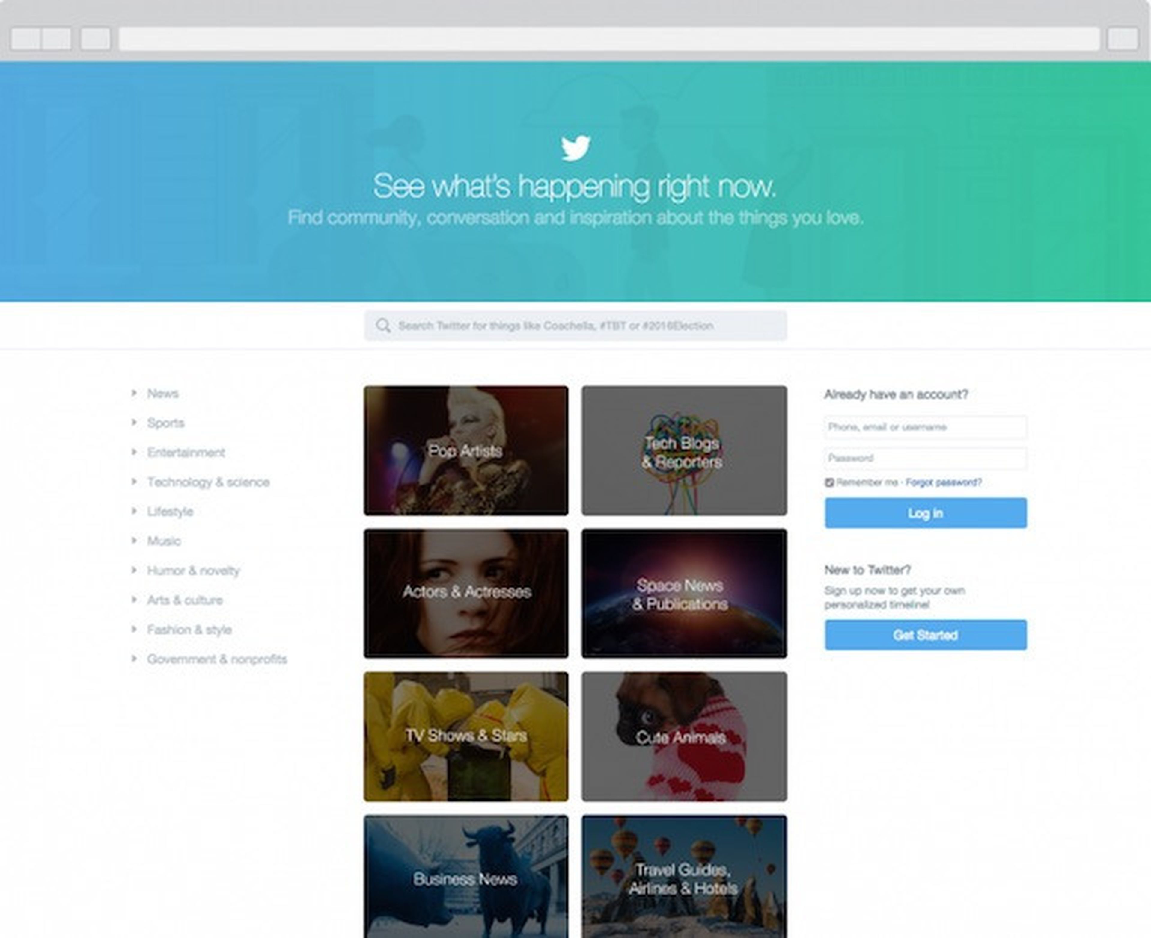 Twitter lanza nueva página web para atraer usuarios