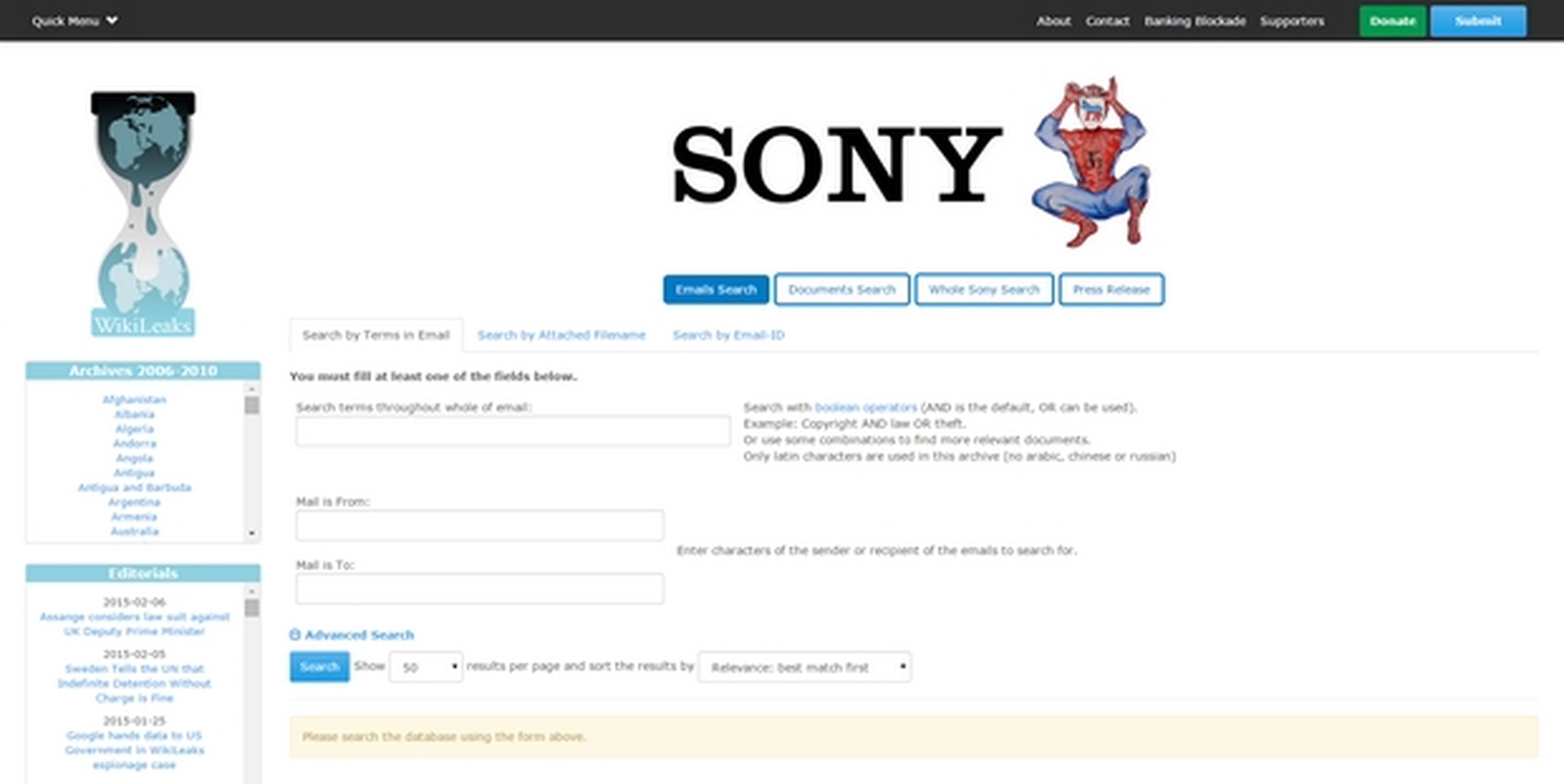 Wikileaks revela documentos de Sony
