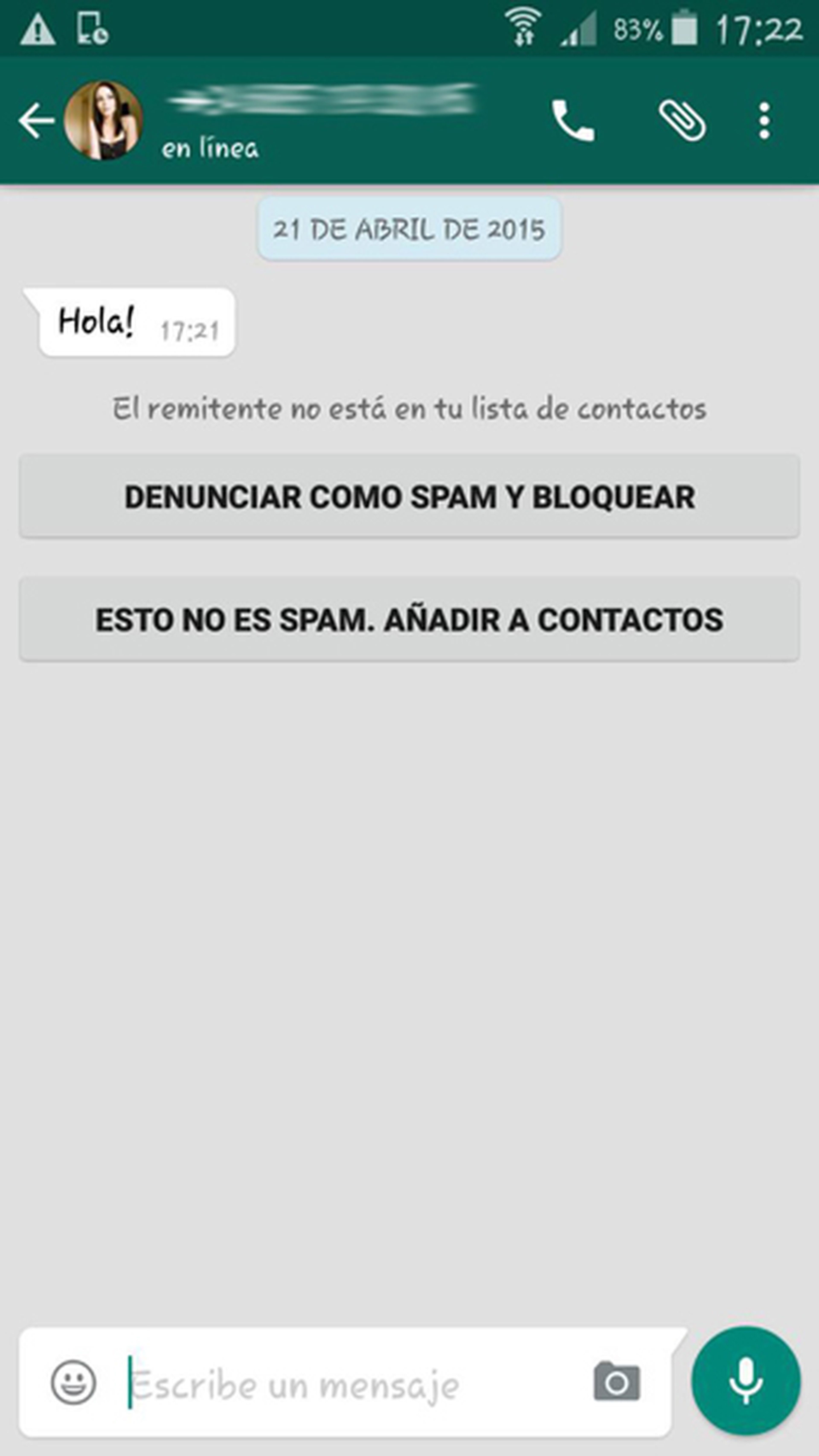 WhatsApp ofrece una nueva opción para reportar como spam