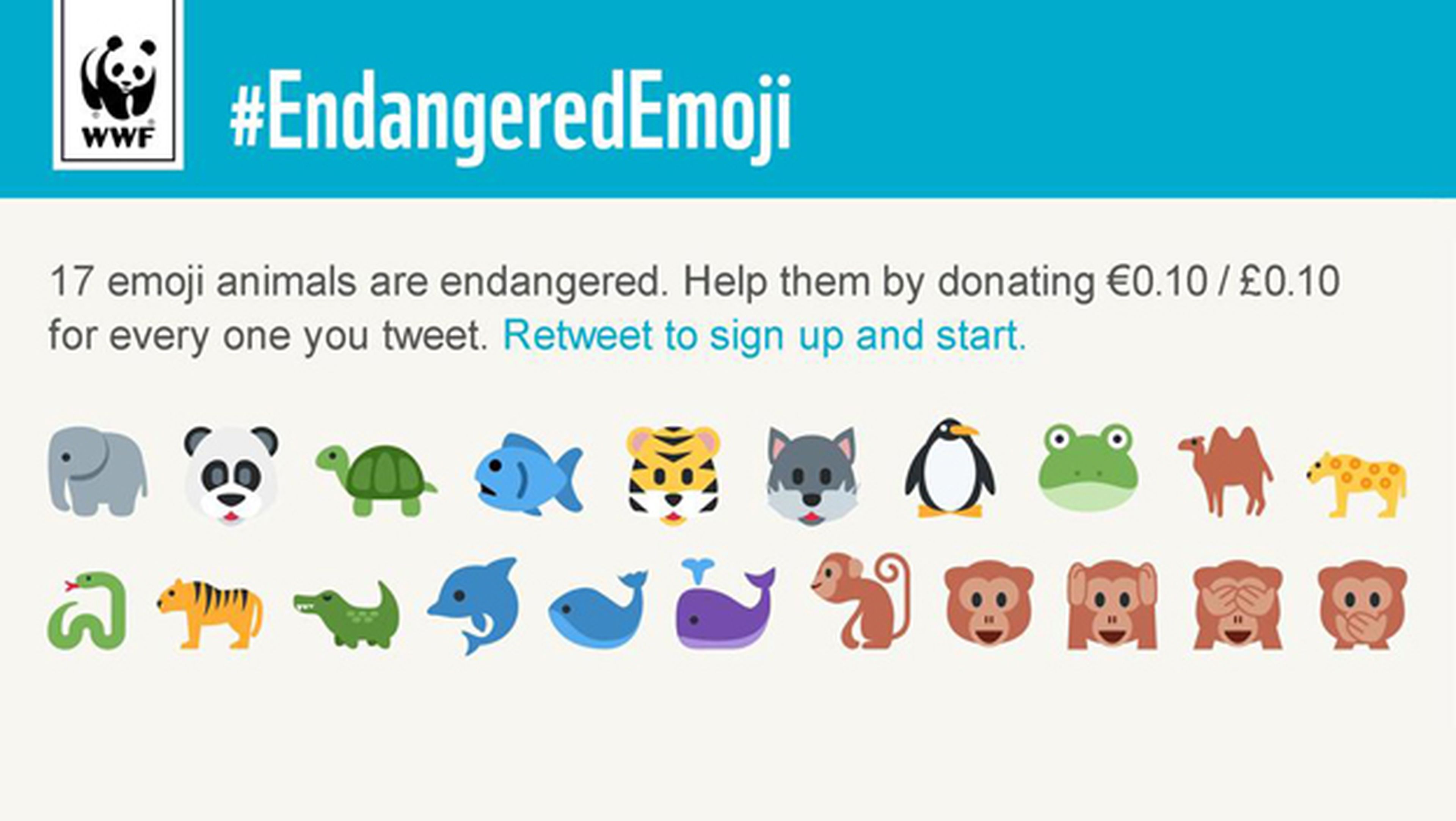 WWF lanza una campaña para salvar animales utilizando emojis