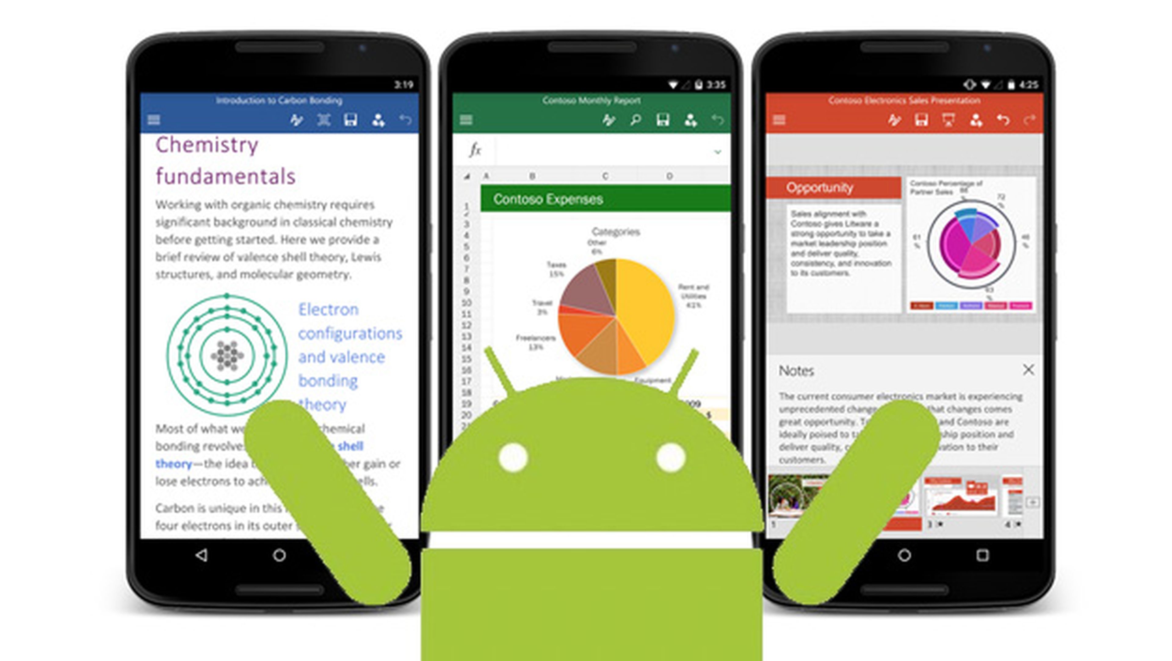 Las apps de Office llega por fin a la Play Store de Android