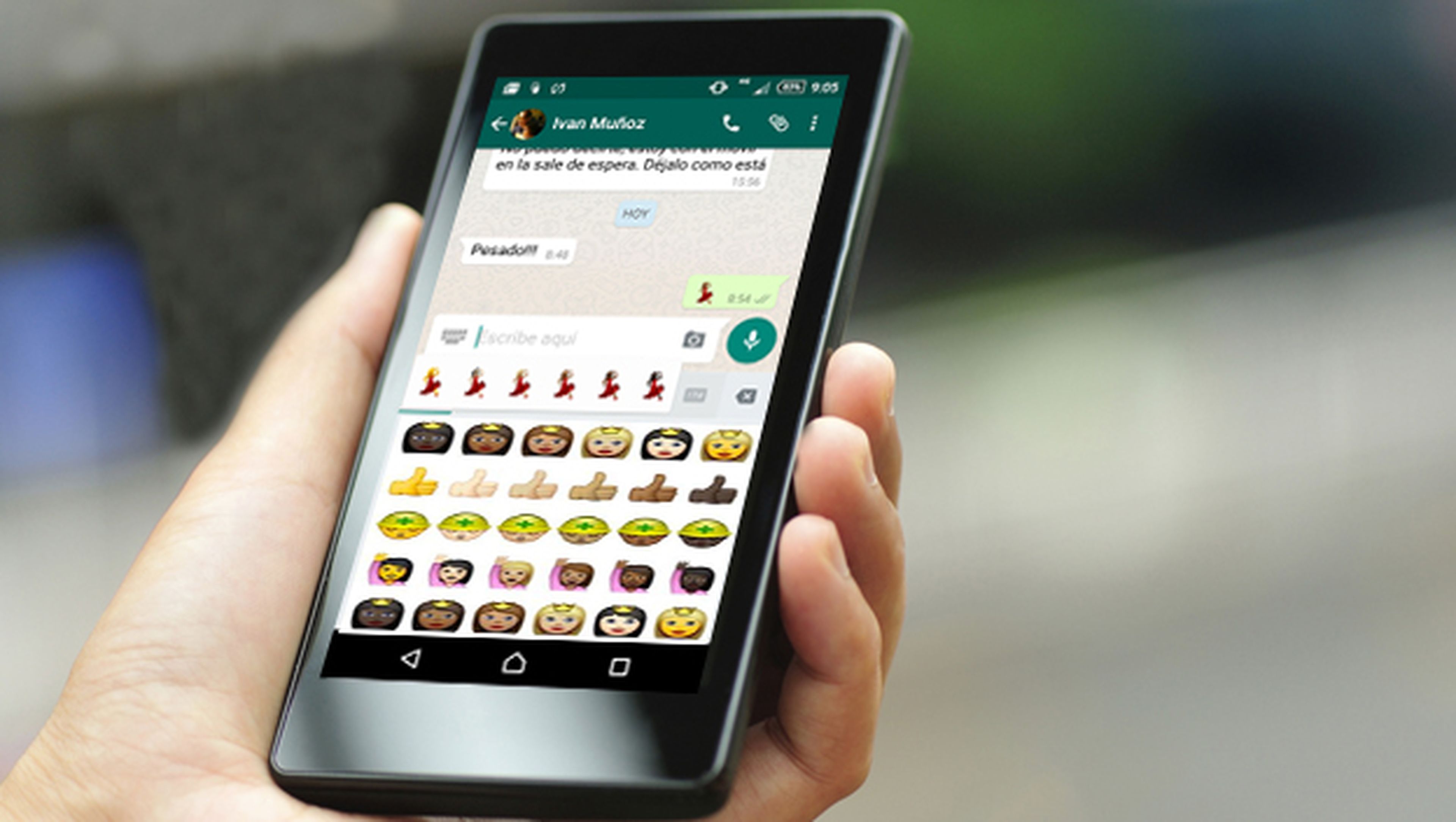Nueva versión de WhatsApp para Android con emojis multiétnicos