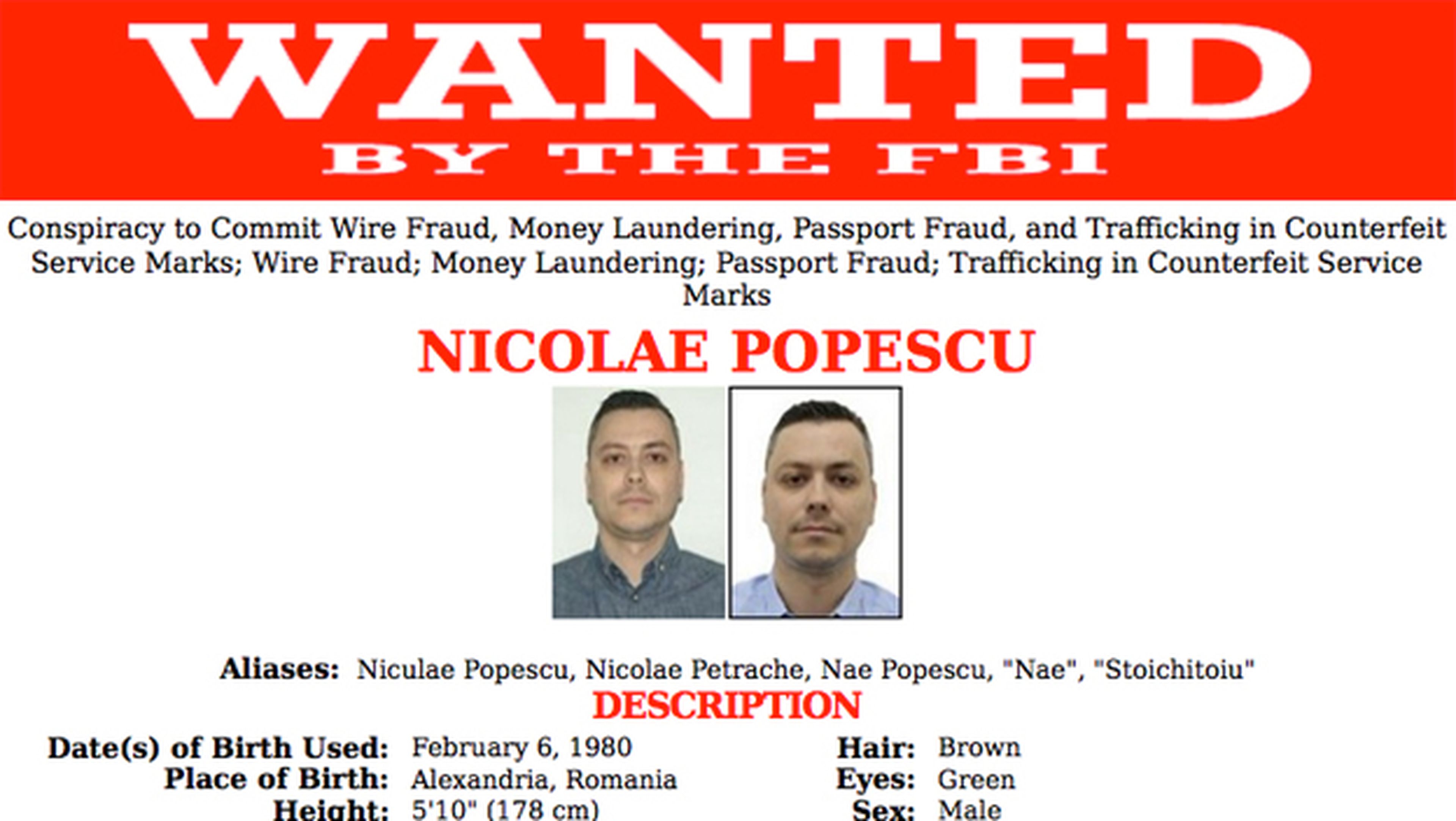 Nicolae Popescu, hacker en búsqueda y captura por el FBI