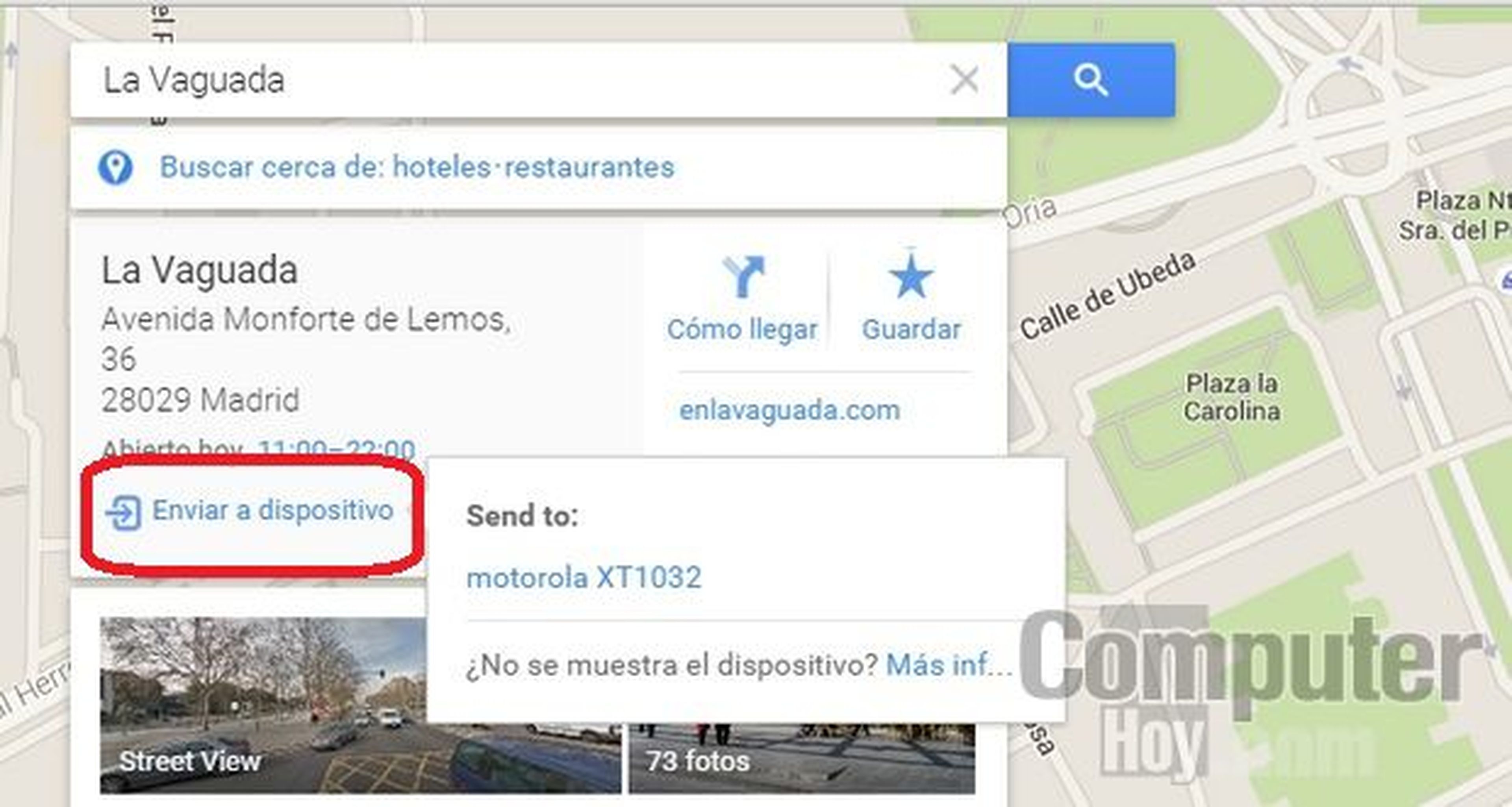 Enviar direcciones de Google Maps del ordenador al móvil Android