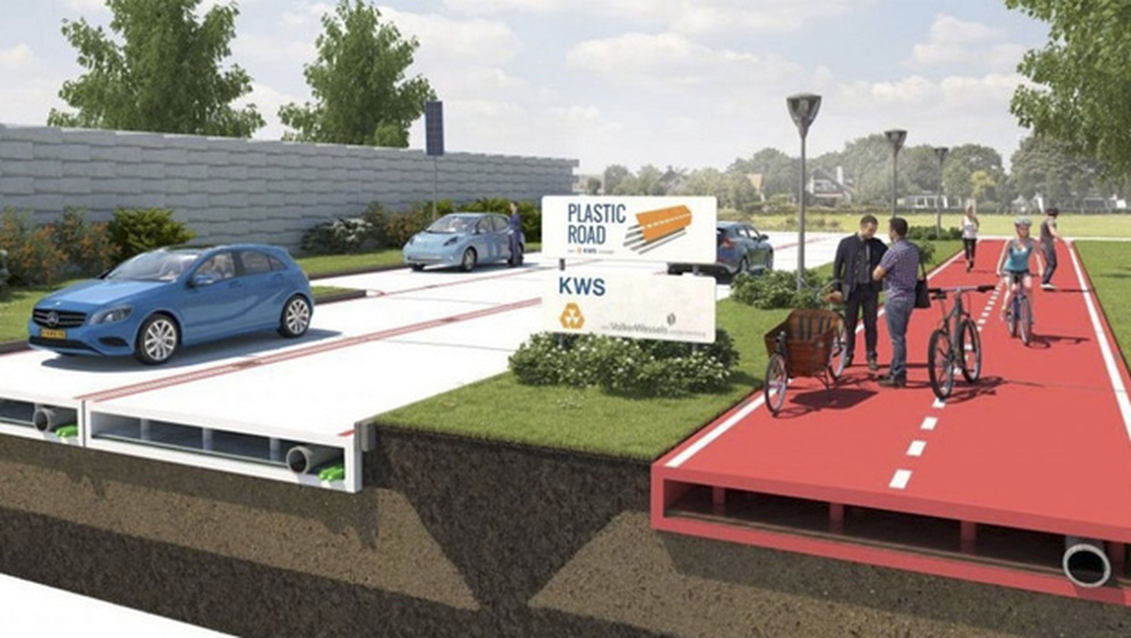 Holanda pavimentar carreteras plástico reciclado