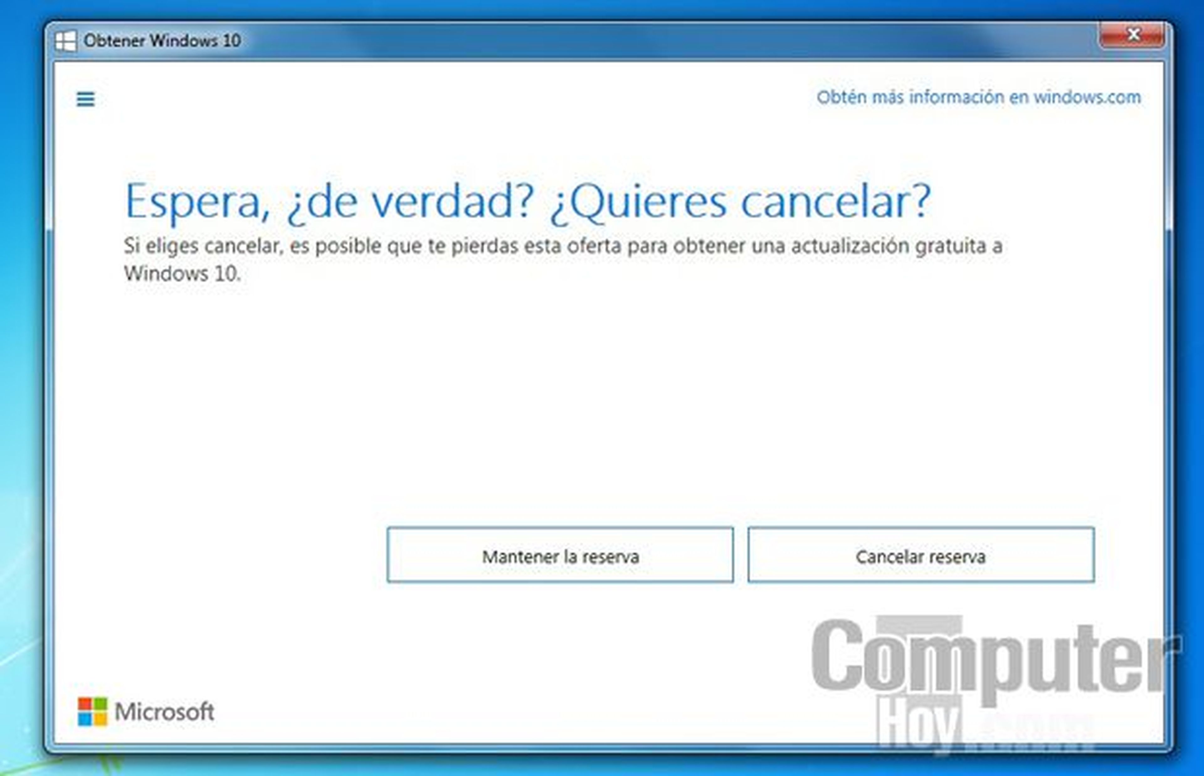 Cómo cancelar tu actualización de Windows 10