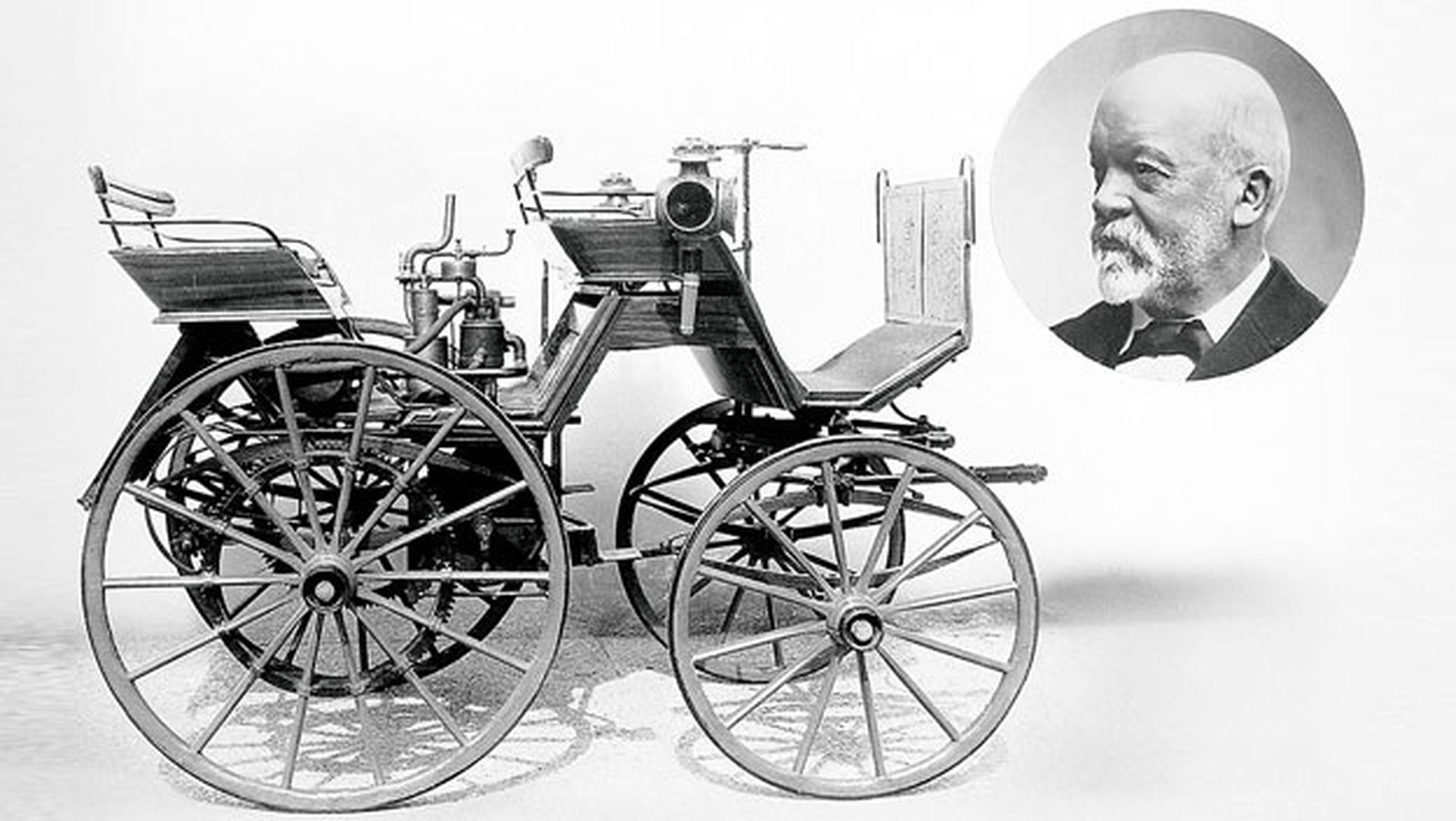 Первый автомобиль с двигателем сгорания. Готлиб Даймлер (1834-1900). Даймлер 1895. Готлиб Даймлер первый автомобиль. Готтлиб Даймлер (1834 — 1900).