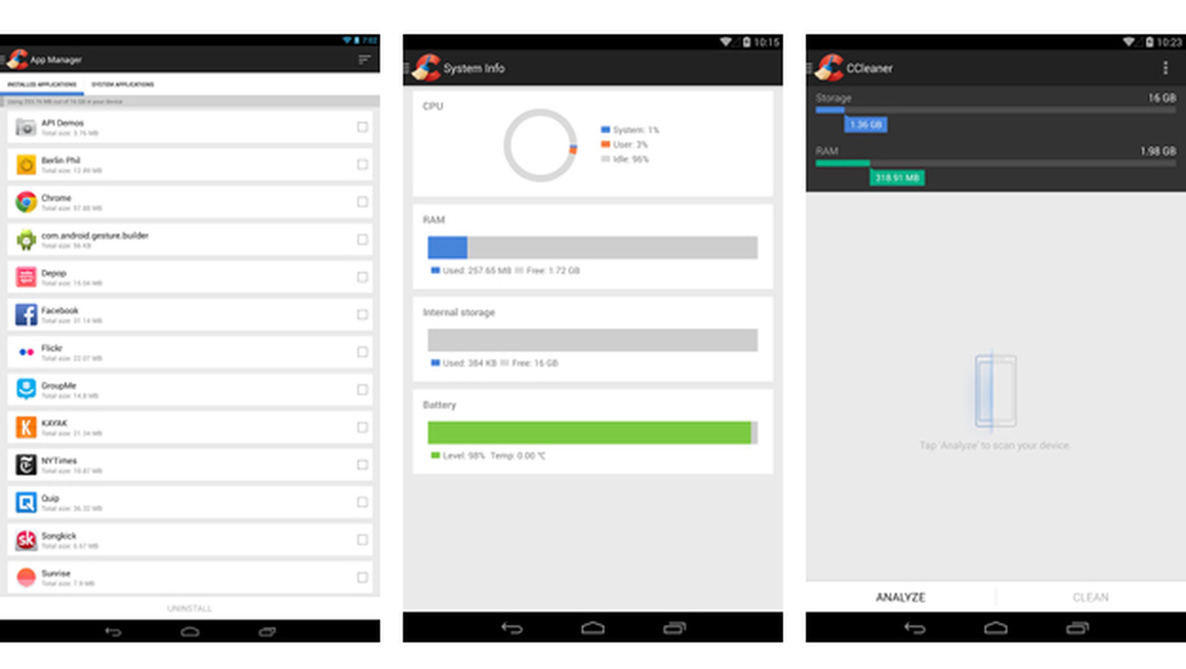 CCleaner, app de optimización y limpieza para Android