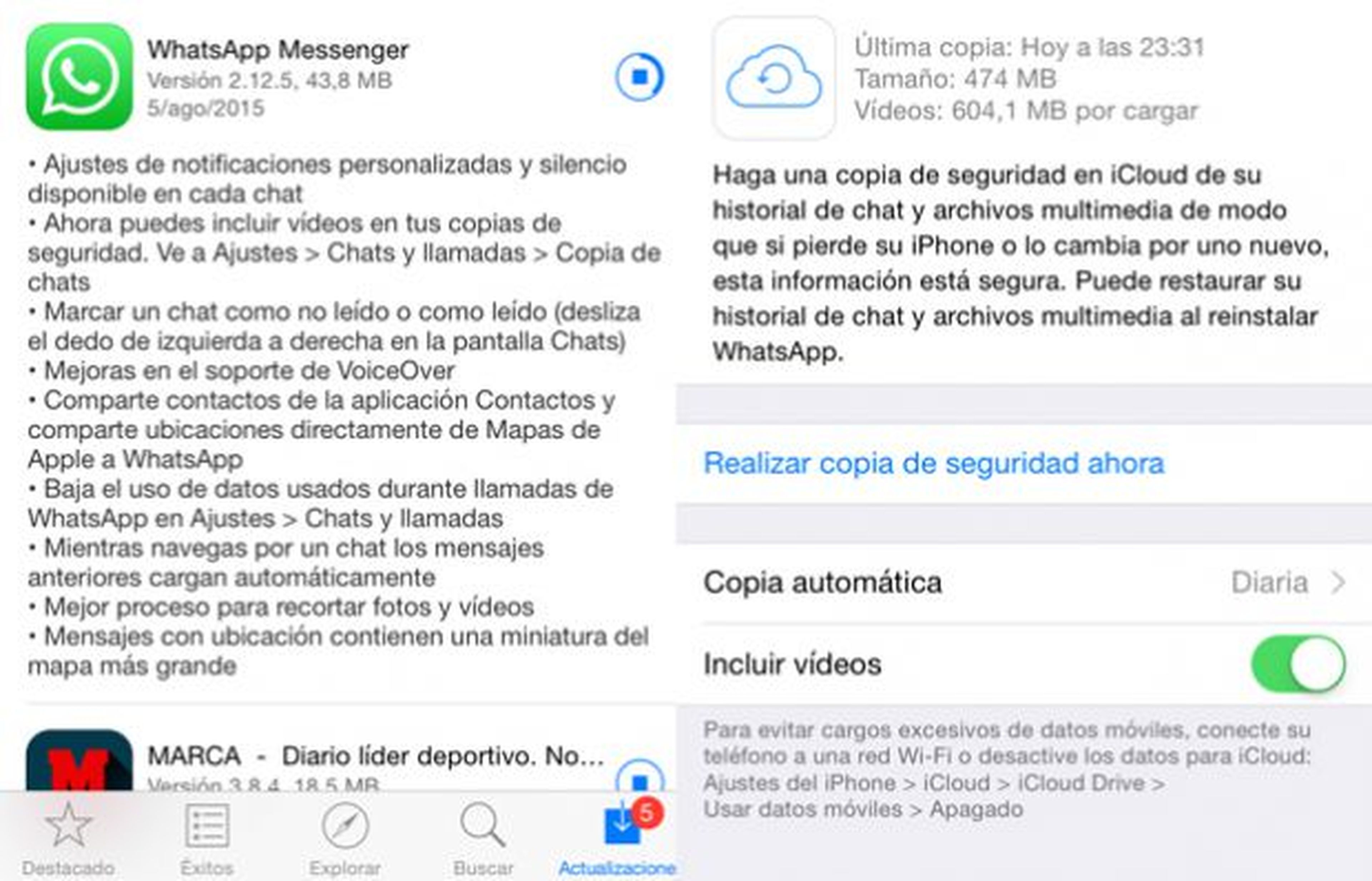 WhatsApp para iOS, ahora con ahorro de datos y más novedades