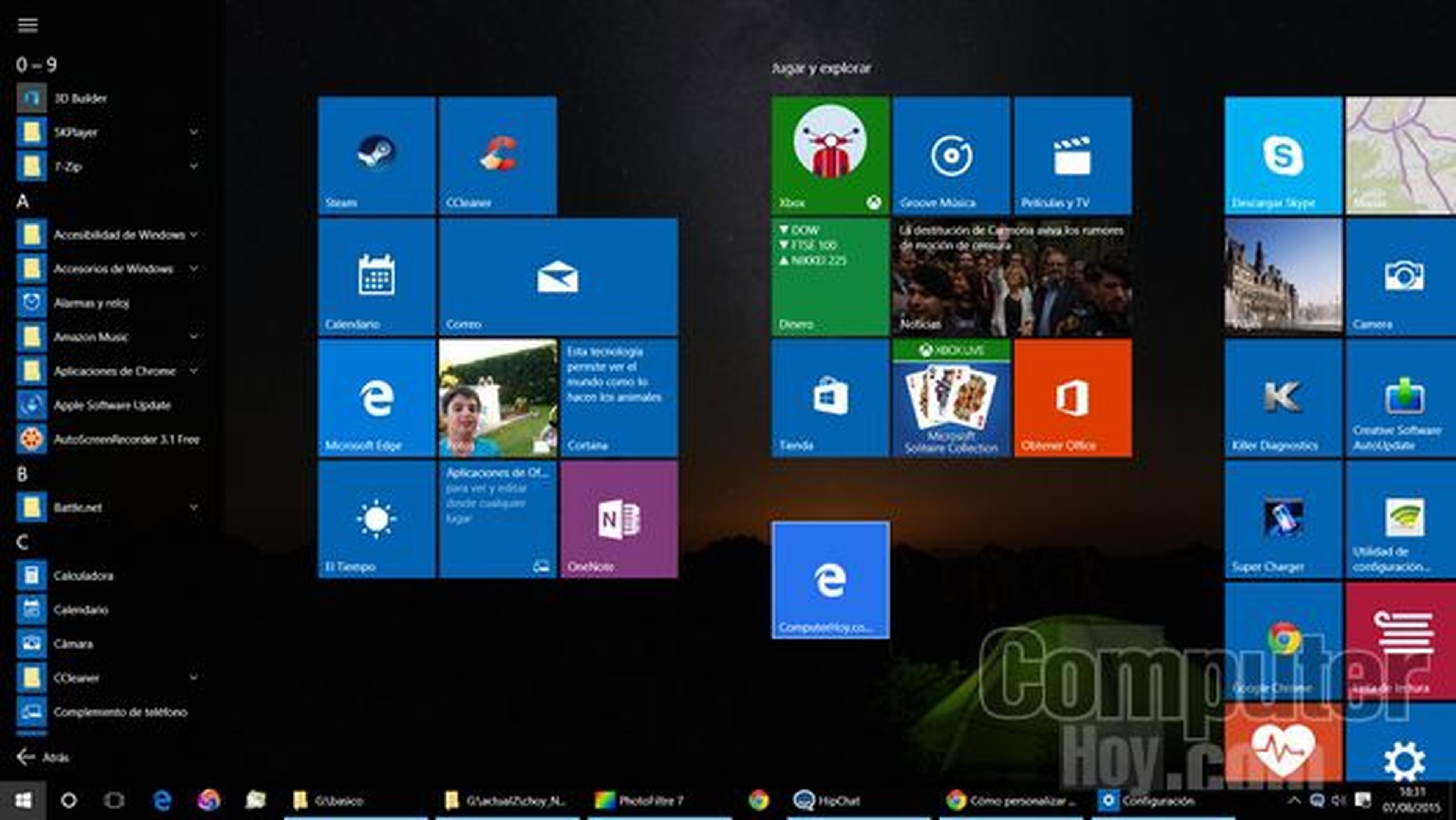 Cómo personalizar el Botón de Inicio en Windows 10