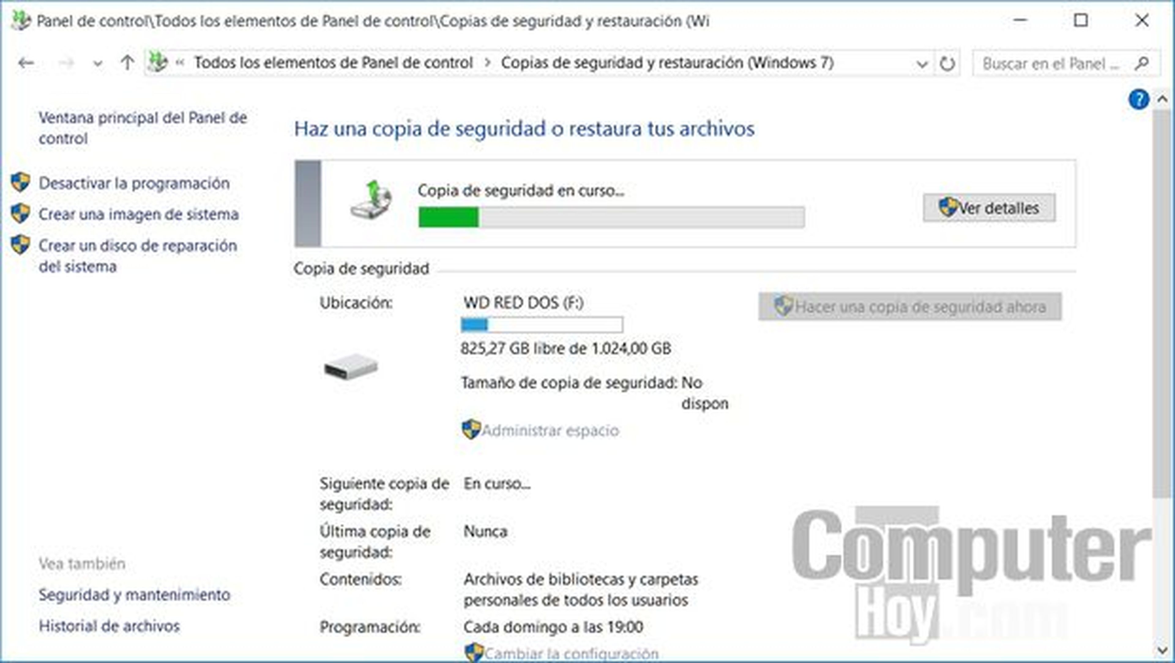 Cómo hacer una copia de seguridad o backup de tu PC en Windows 10