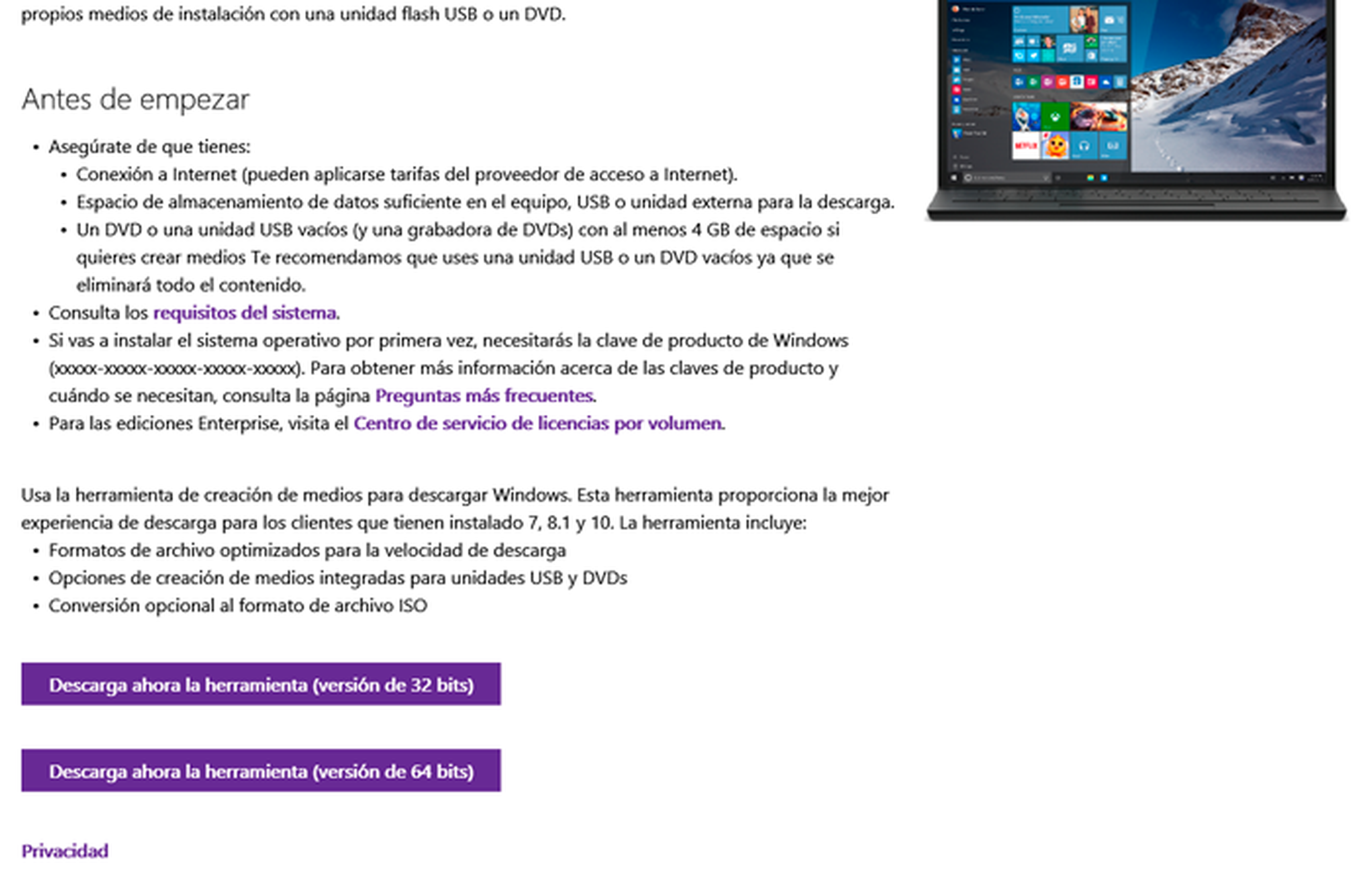 Consigue tu disco de Windows