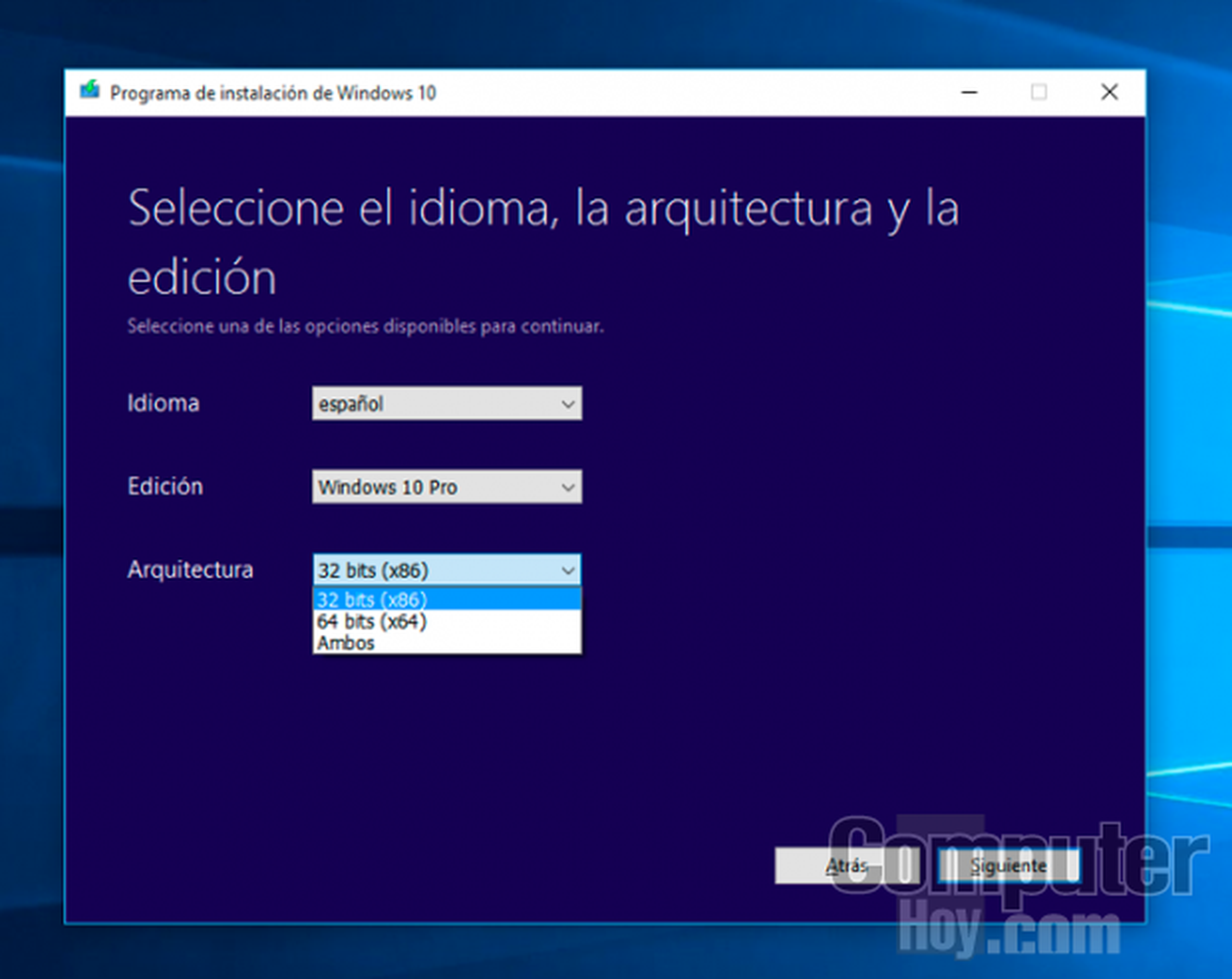 Crea el archivo ISO de Windows