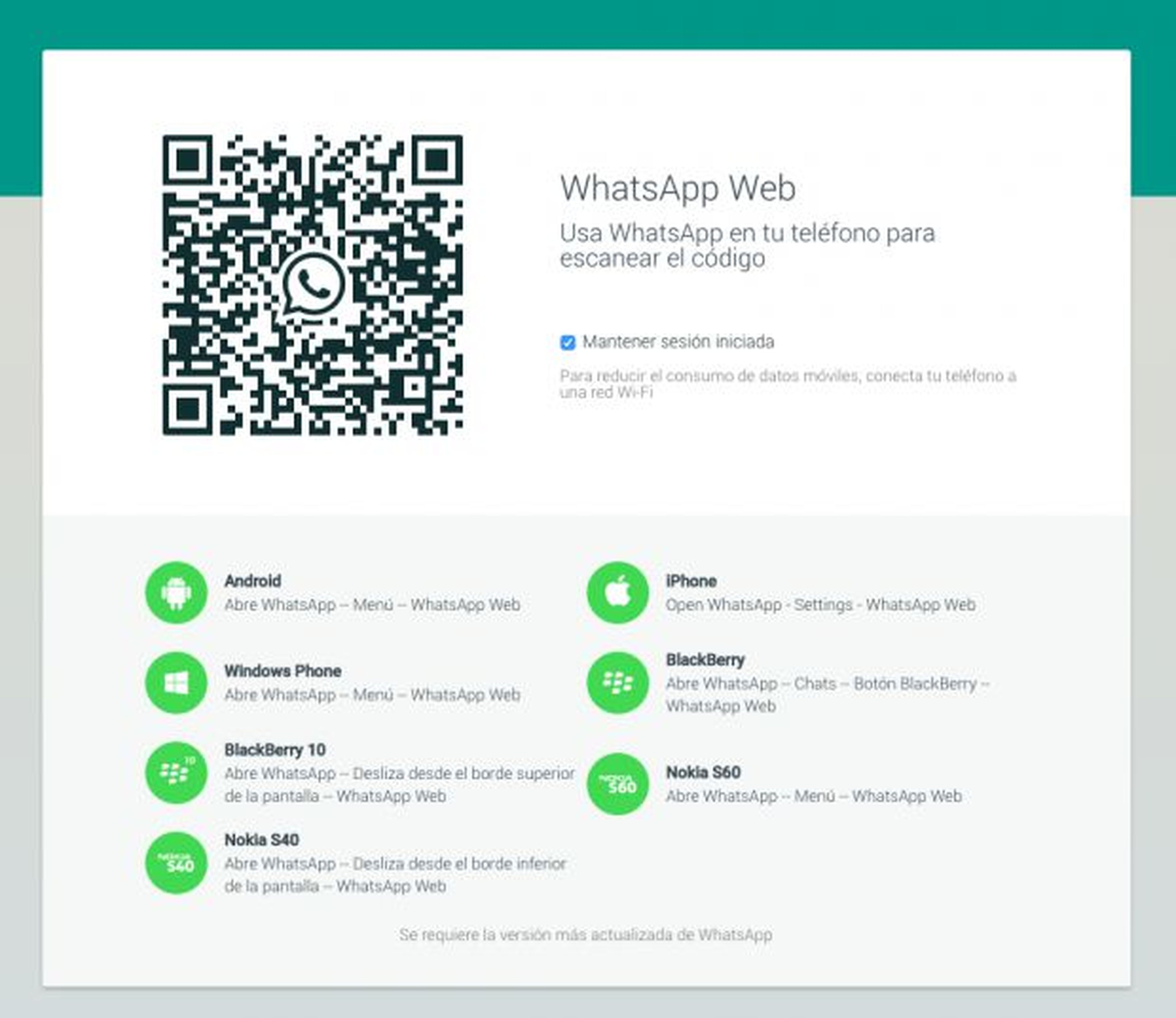 WhatsApp Web por fin disponible para los usuarios de iPhone