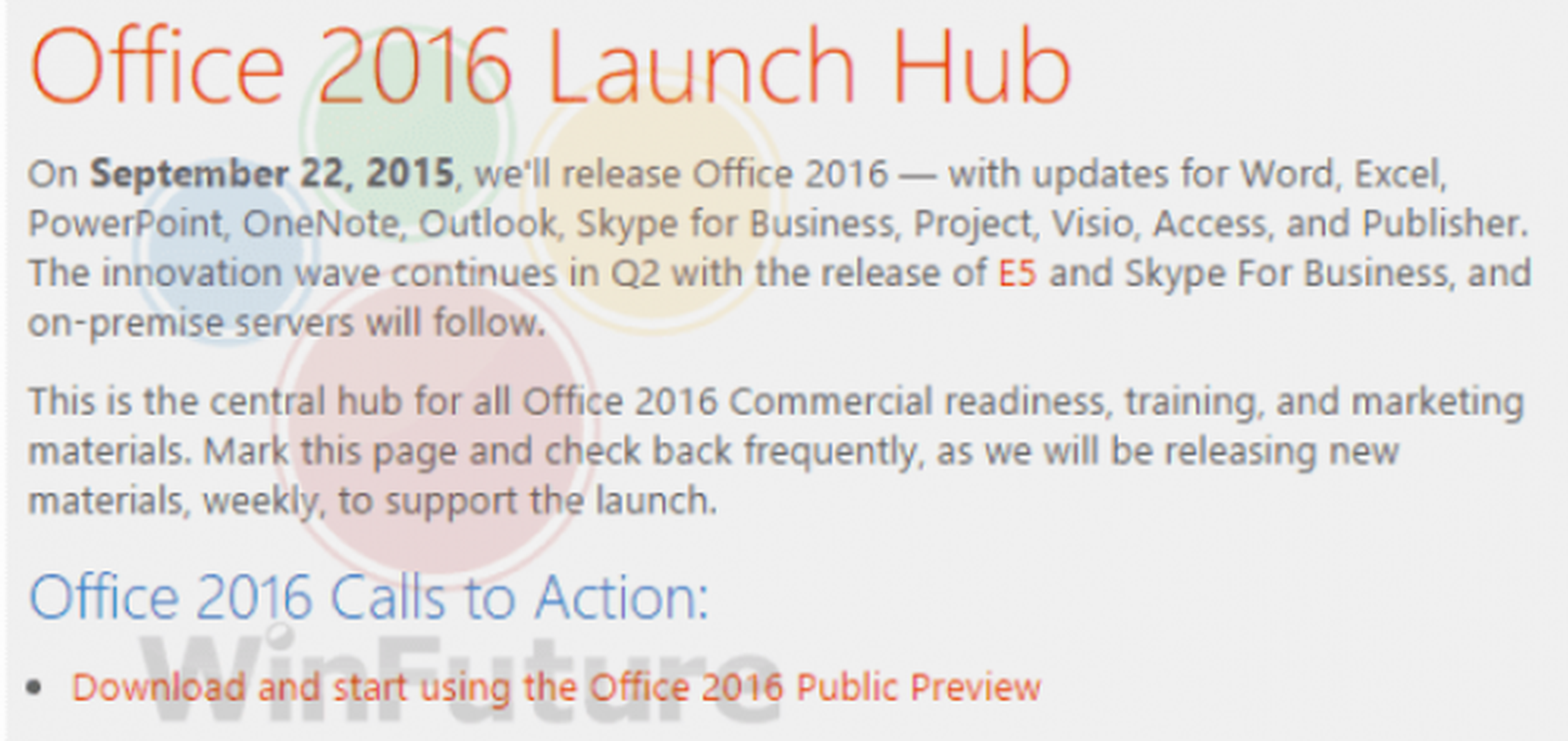 Office 2016 se presentaría el 22 de septiembre
