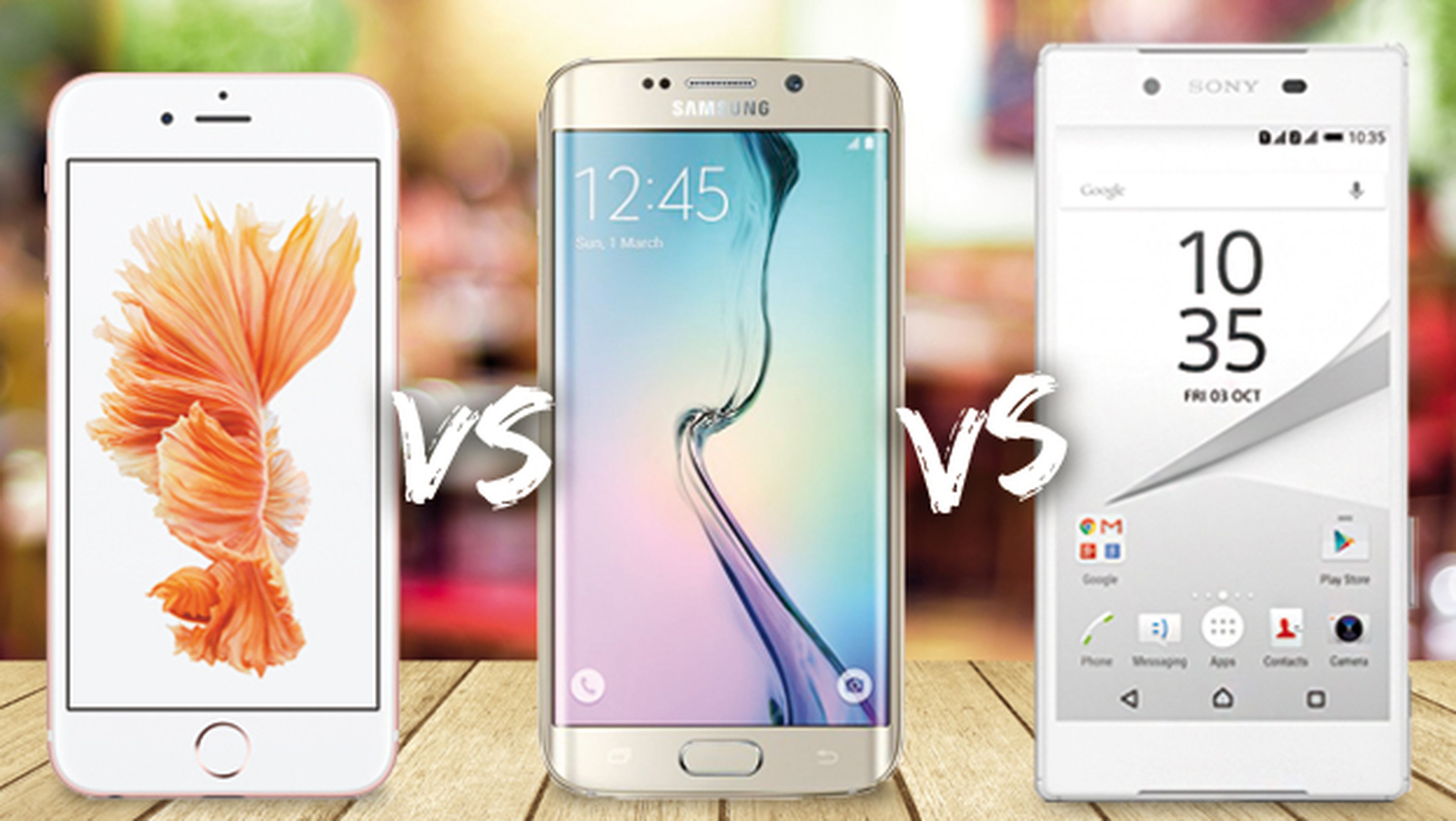 Comparativa: iPhone 6S, Samsung Galaxy S6 Edge y Sony Xperia Z5