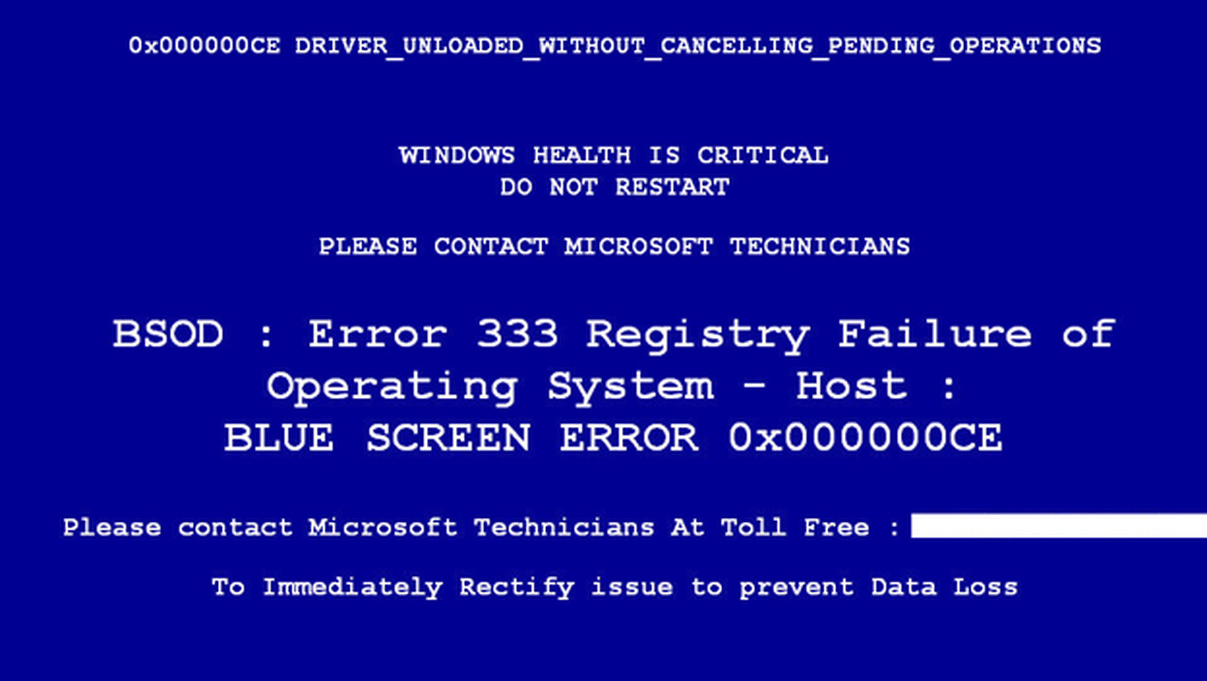 pantalla azul malware