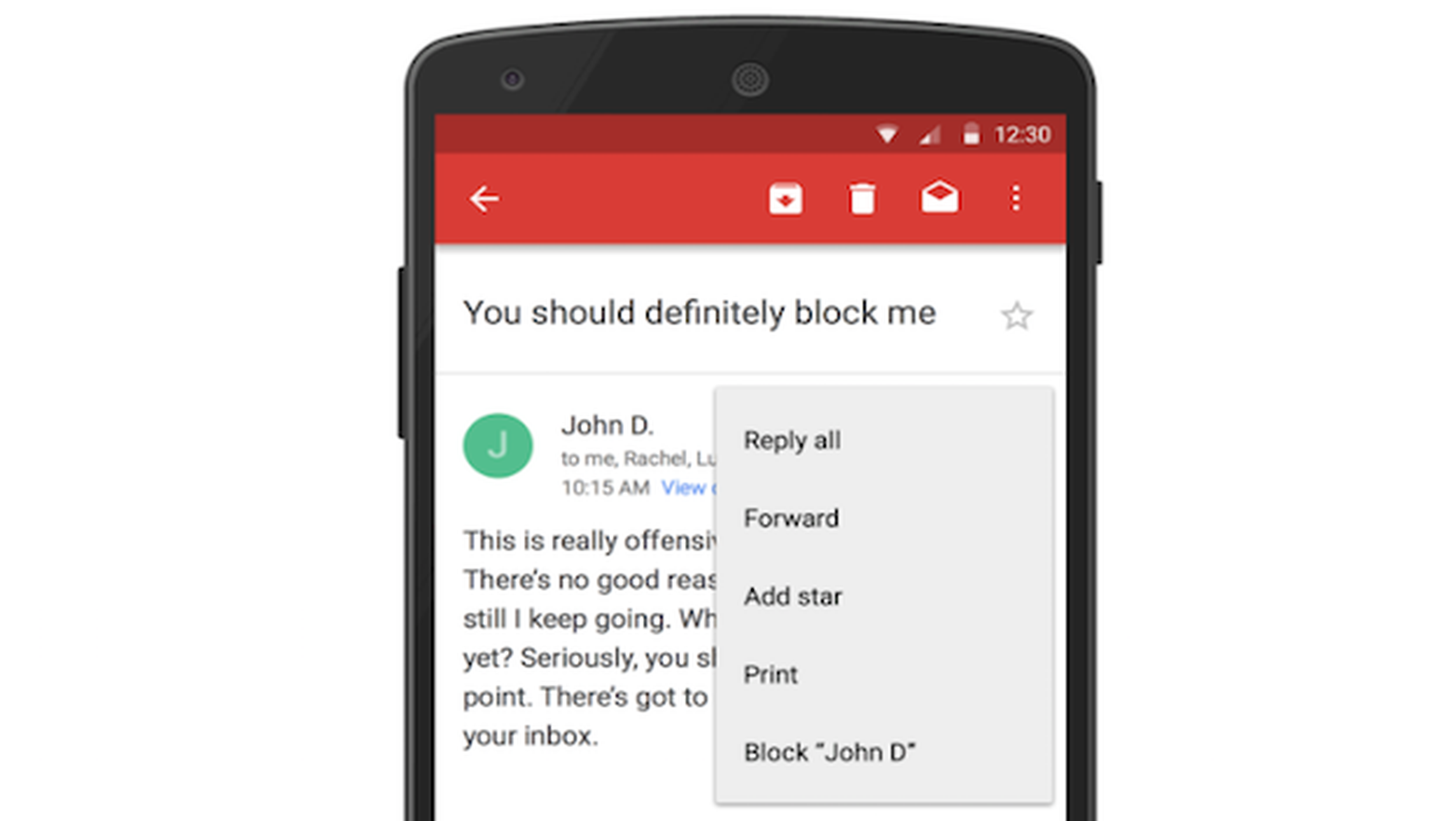 Gmail te facilita bloquear remitentes específicos