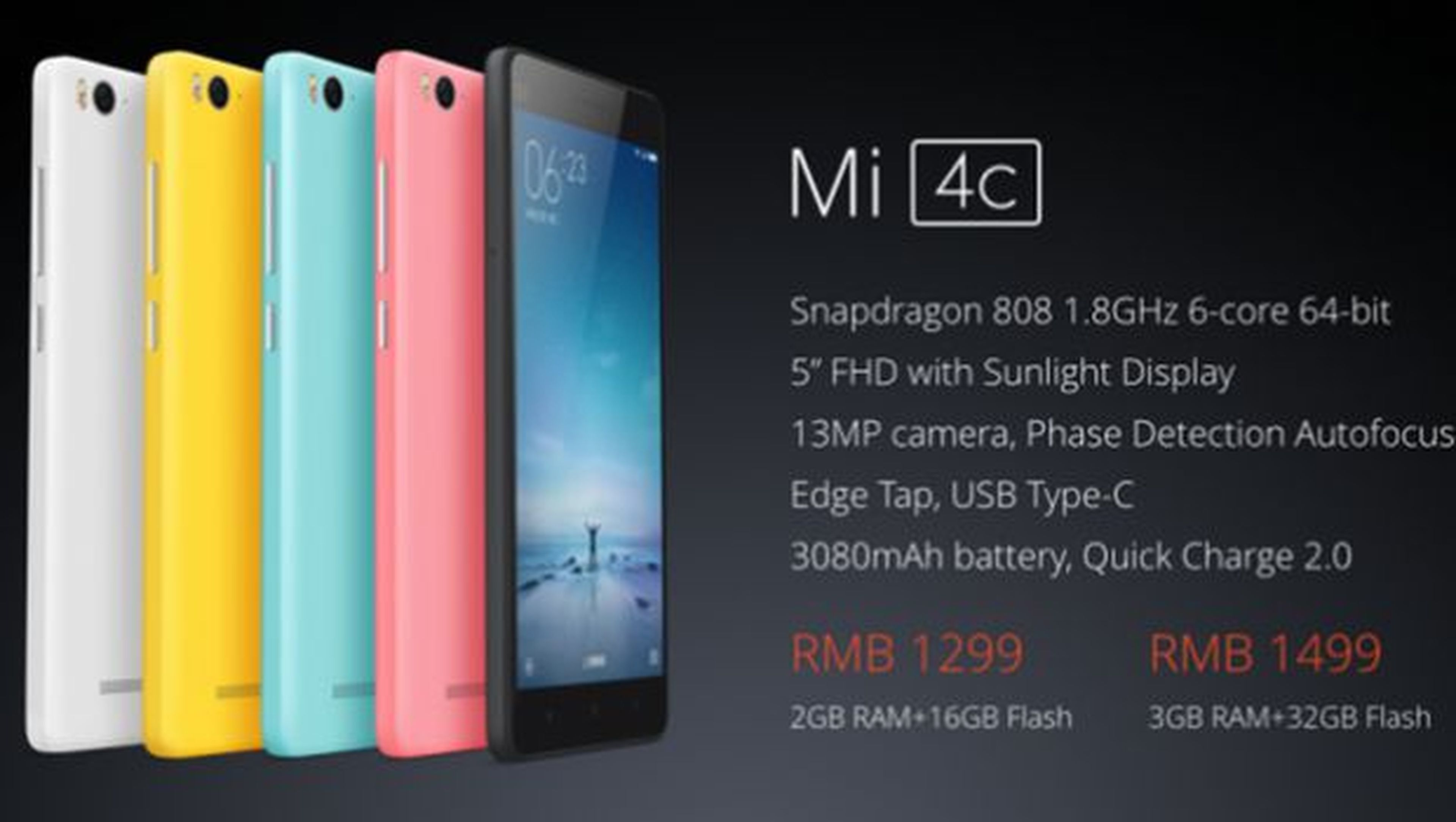 Xiaomi Mi 4C ya es oficial: características y precio