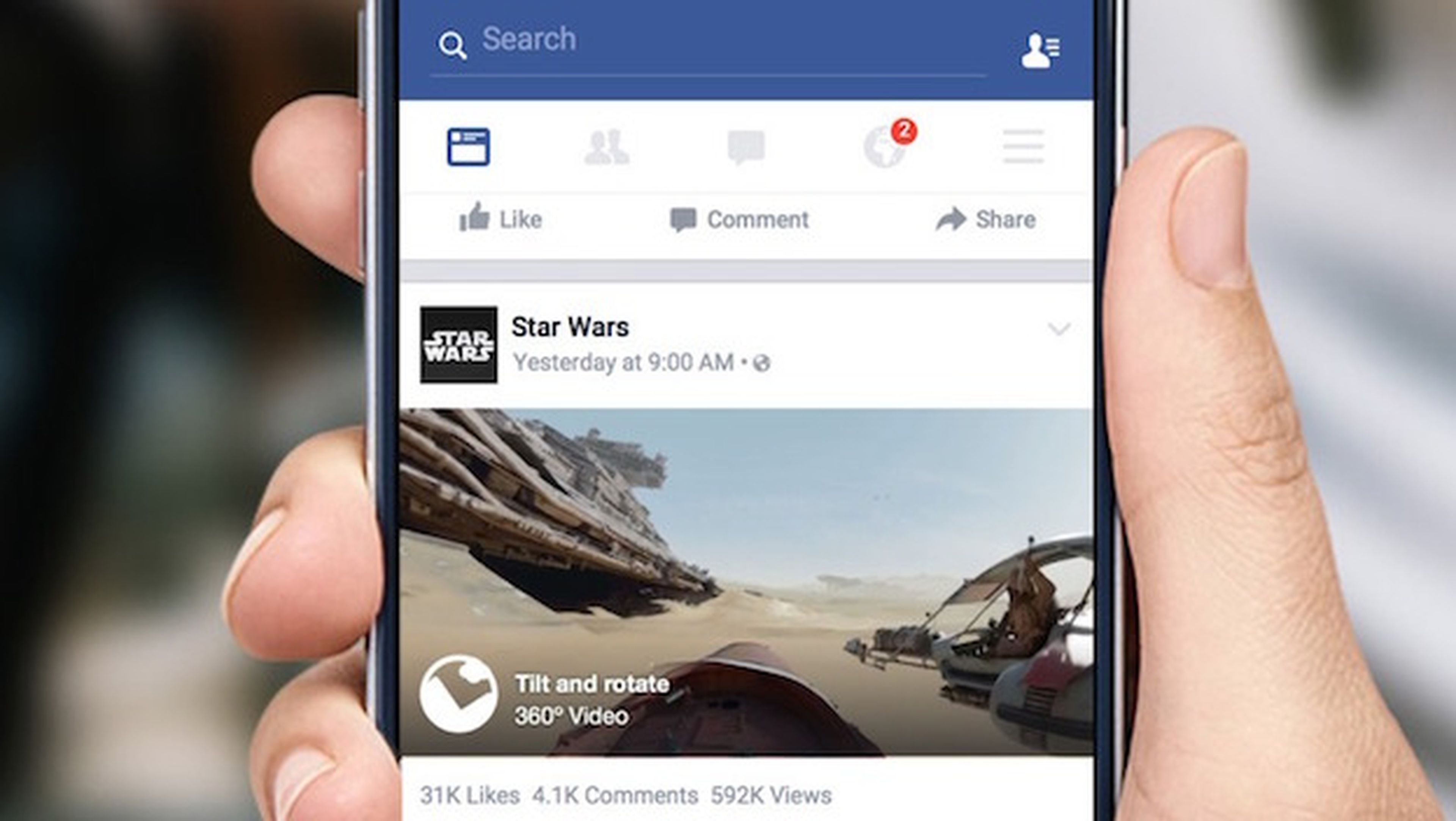 Facebook introduce vídeos de 360
