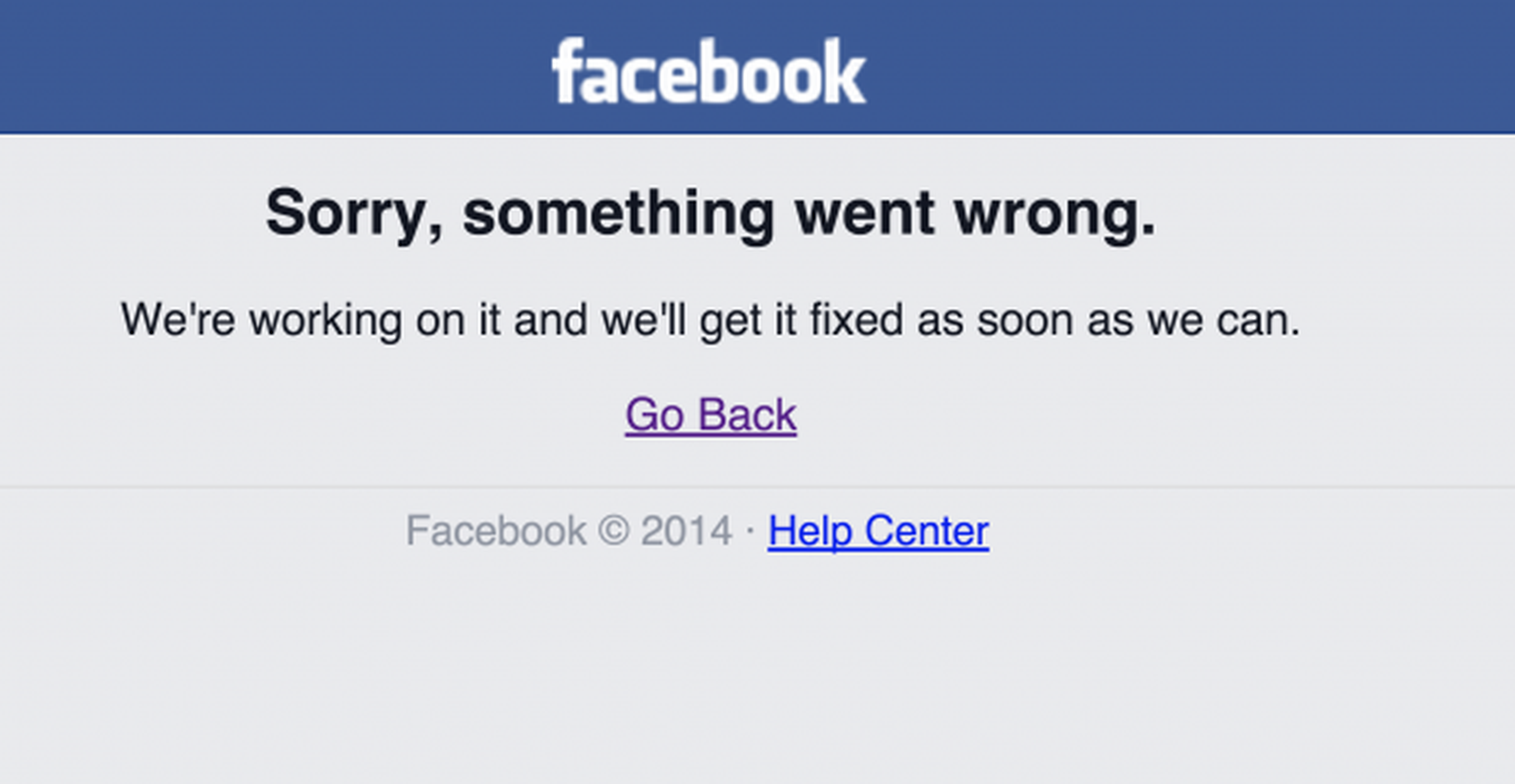 Facebook no funciona a causa de una caída del servicio
