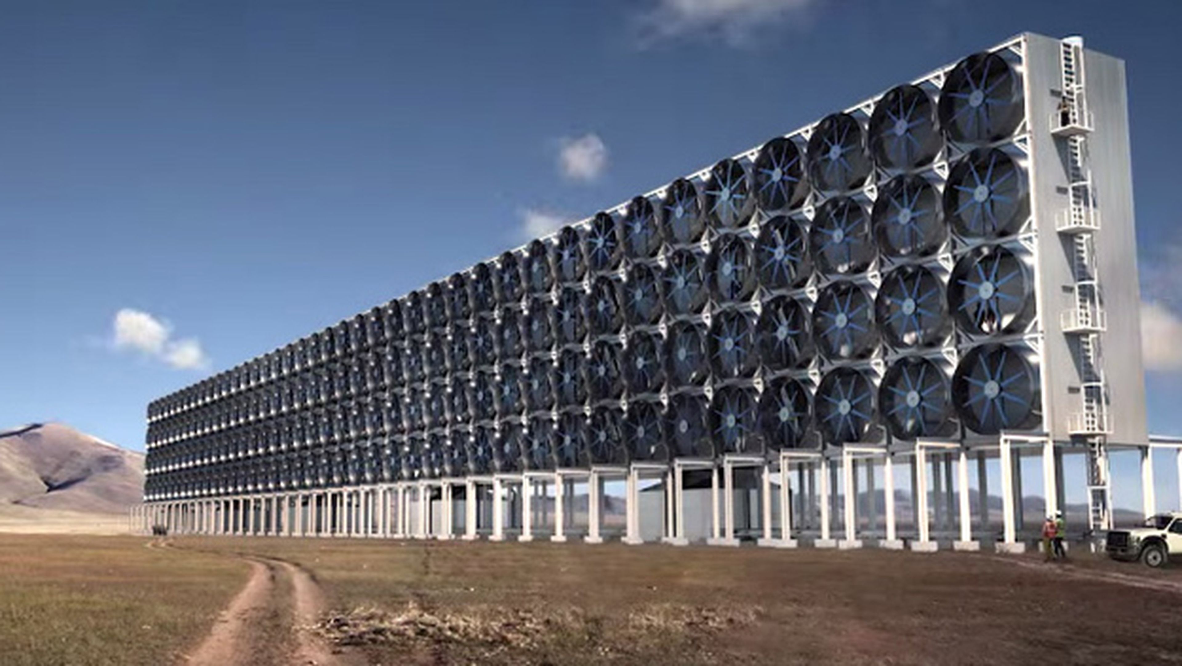 ventilador gigante convierte CO2 combustible