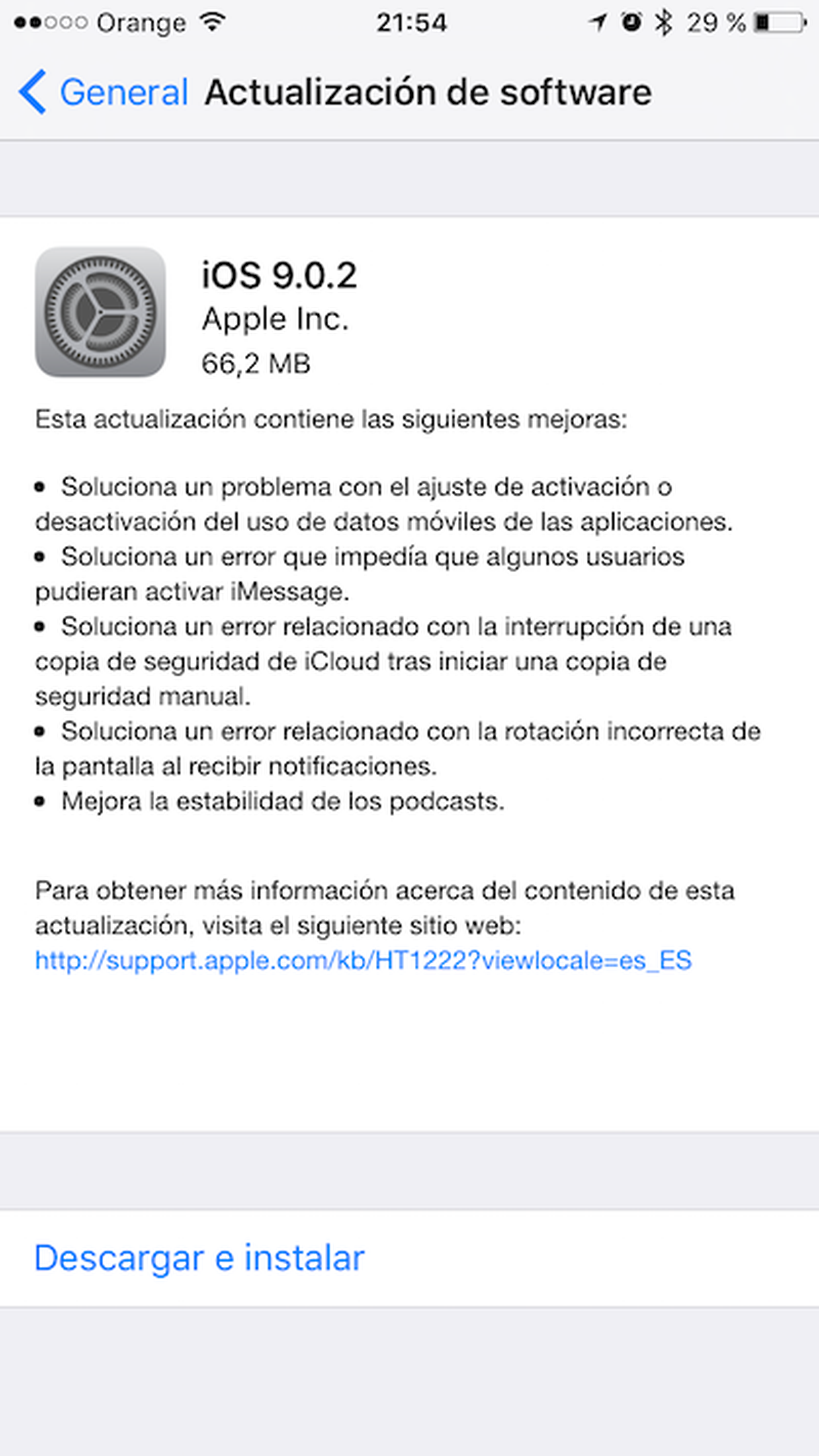 Apple lanza iOS 9.0.2, una actualización que corrige errores
