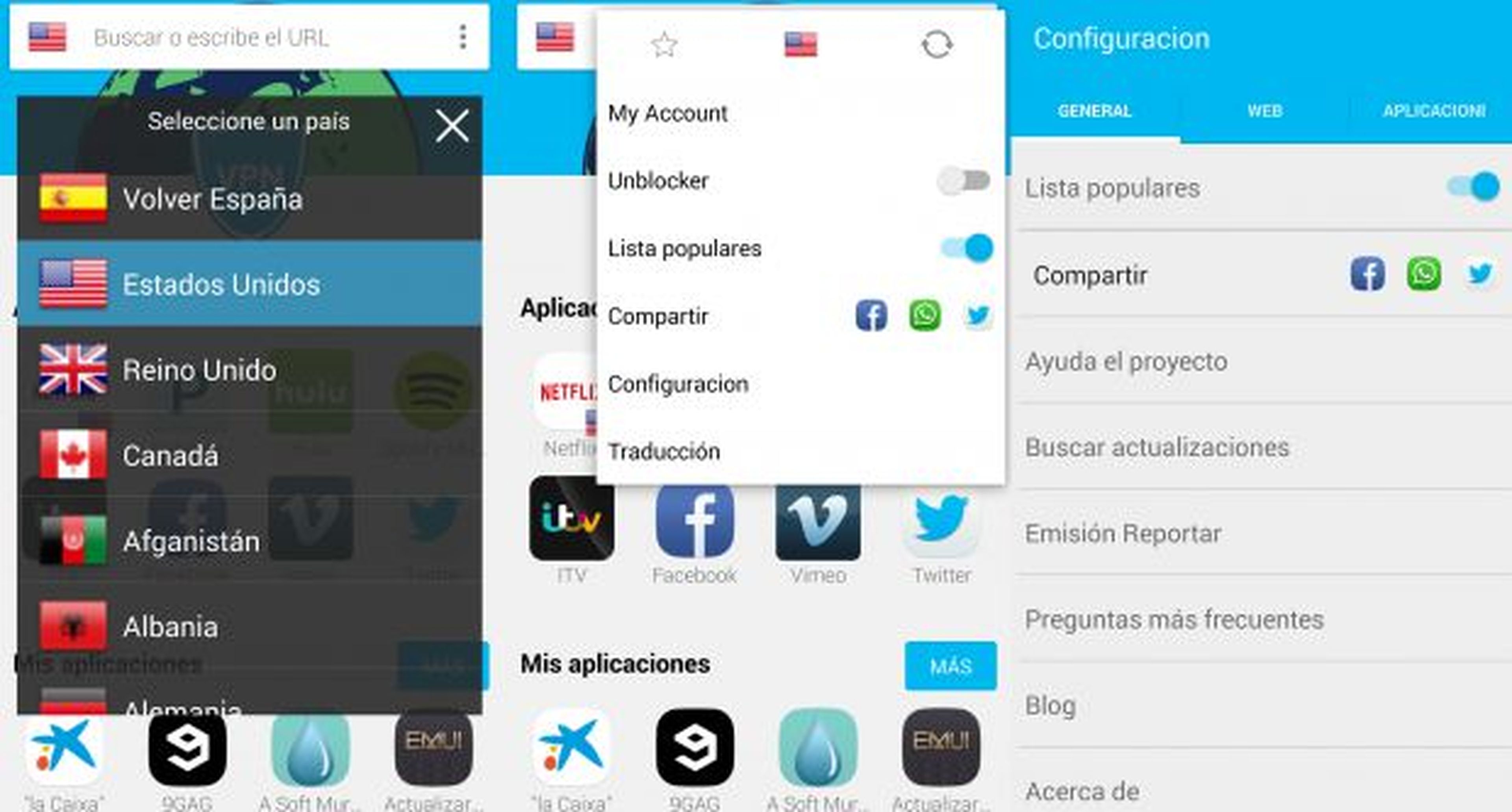 configuración hola app android