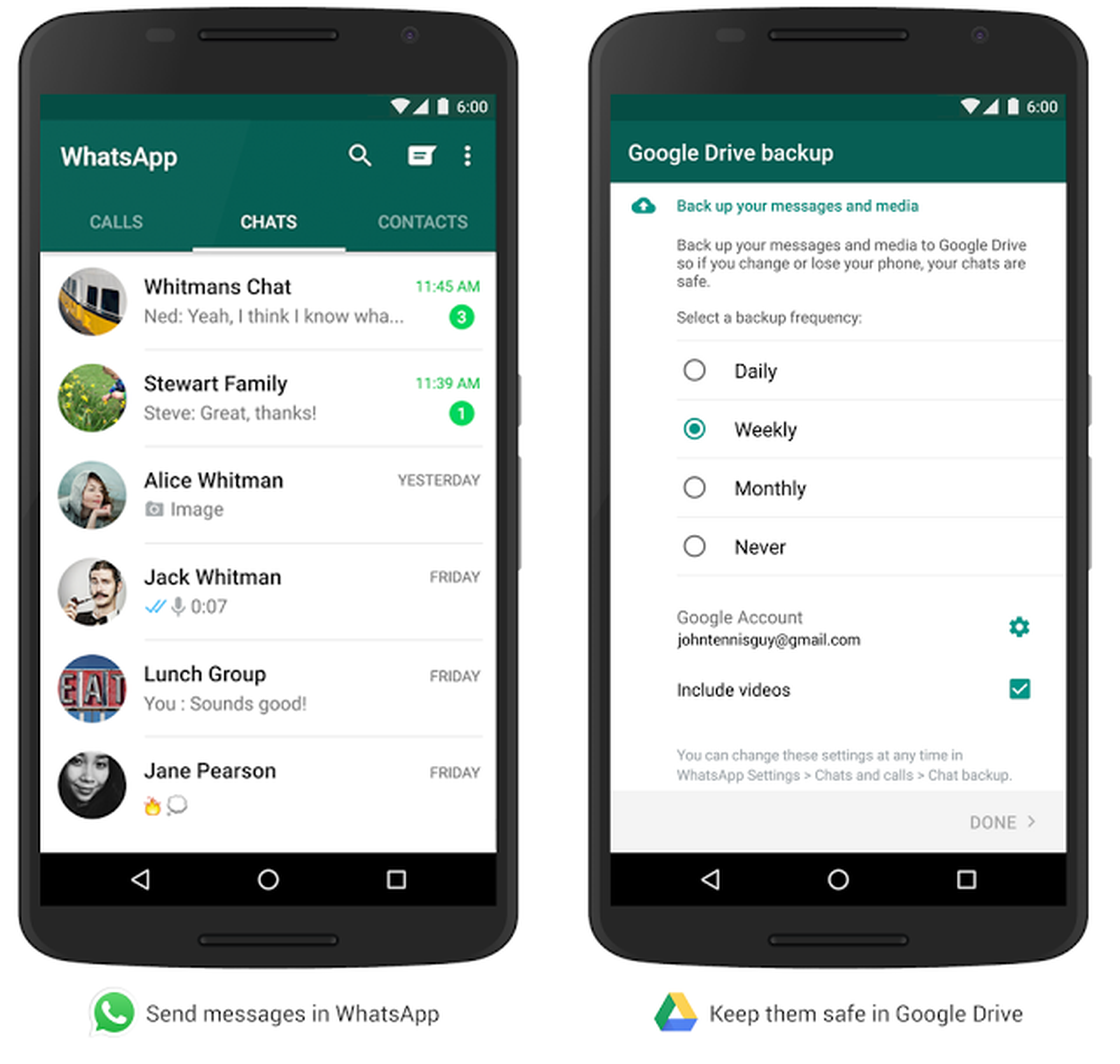 Pronto podrás almacenar contenido de WhatsApp en Google Drive