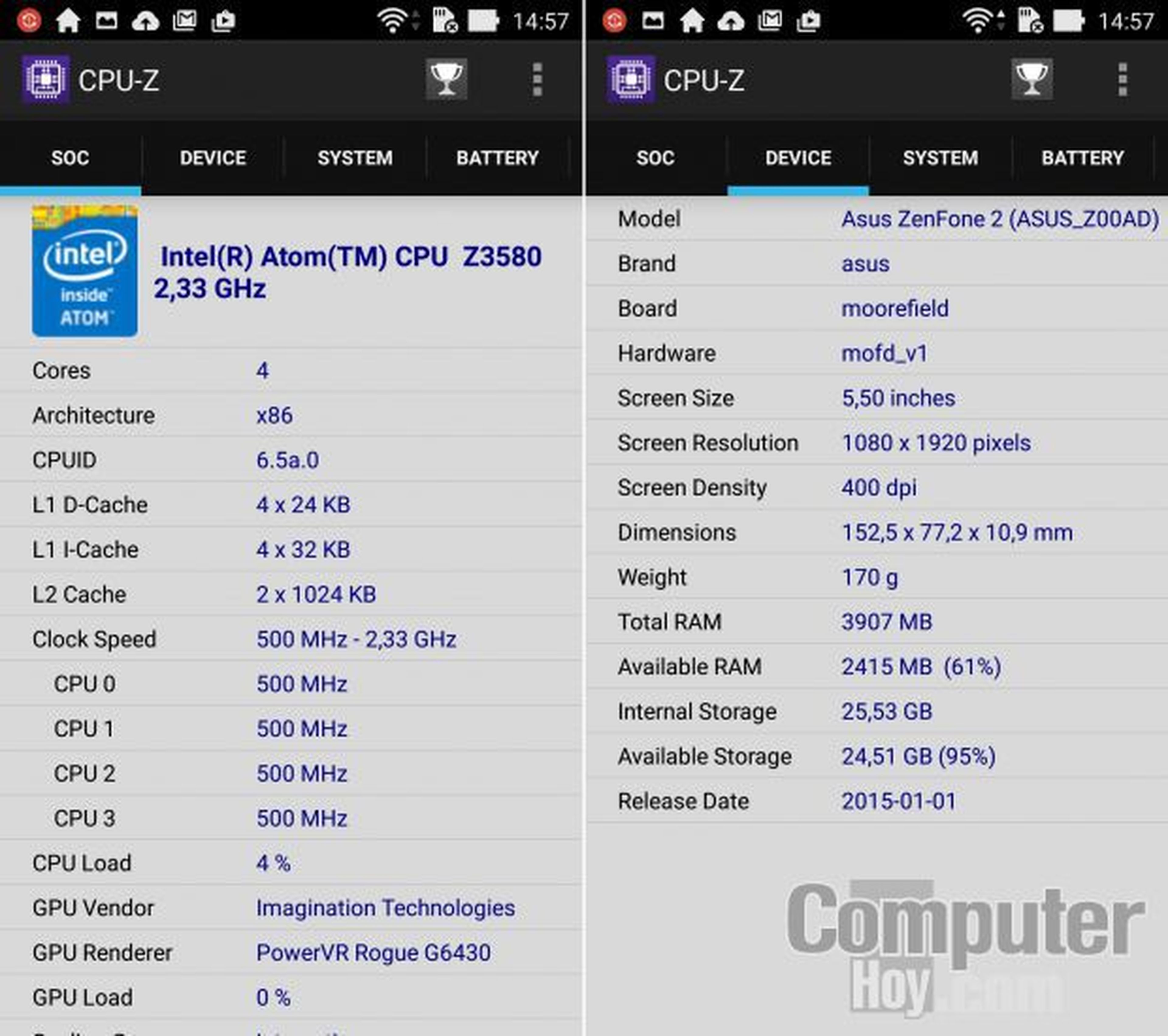 CPU-Z Asus ZenFone 2 ZE551ML