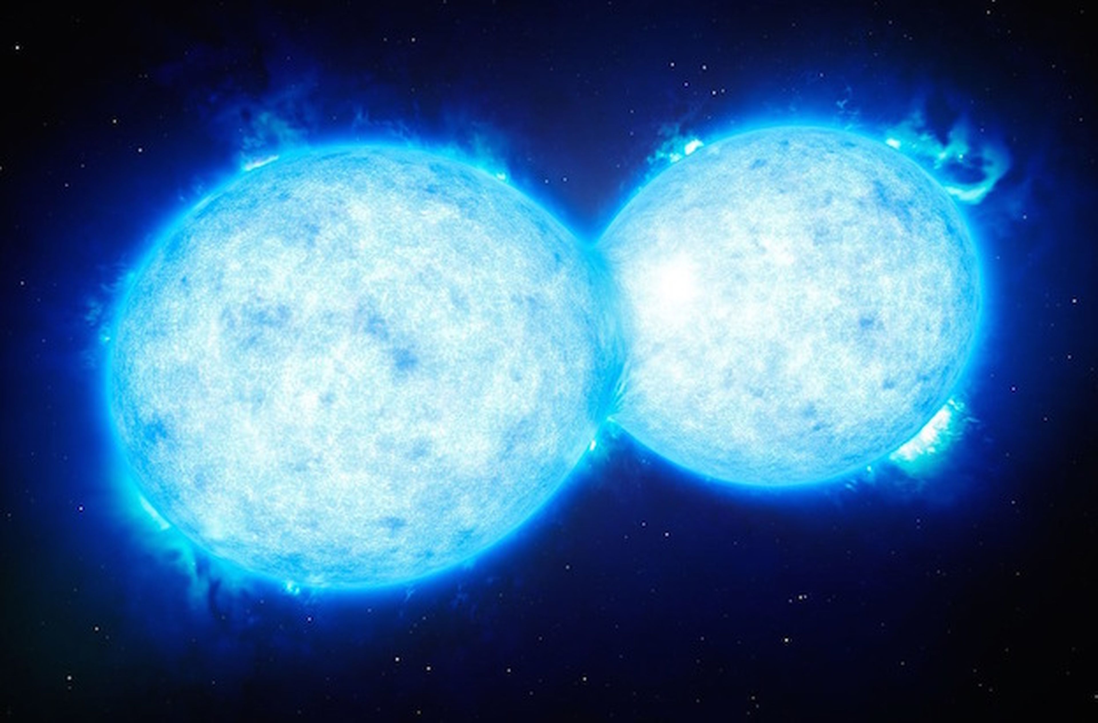 Dos estrellas cercanas se tocan y comparten su materia