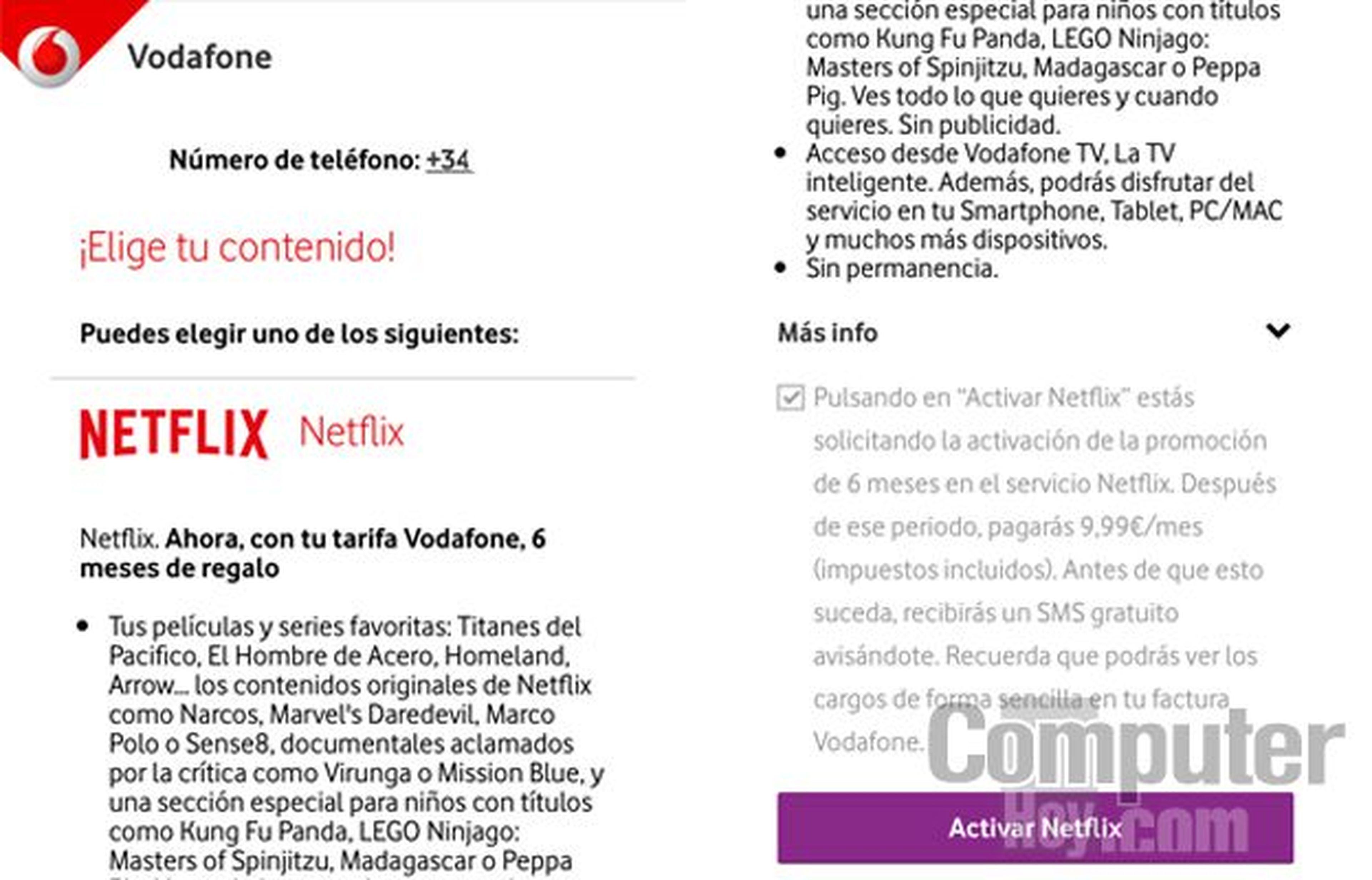 Cómo ver Netflix gratis durante 6 meses con Vodafone TV