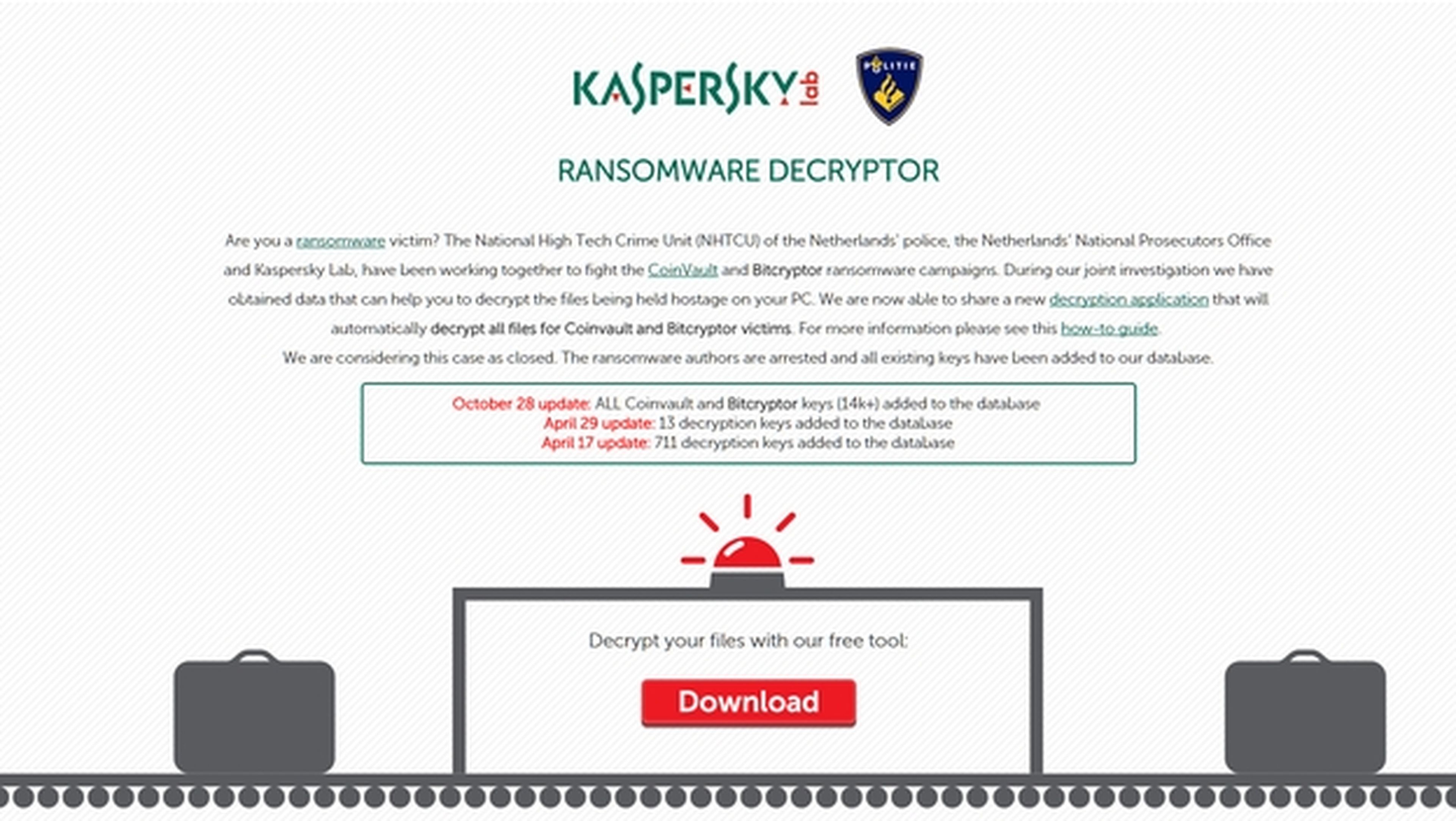 Kaspersky desencripta gratis los PCs secuestrados con ransomware
