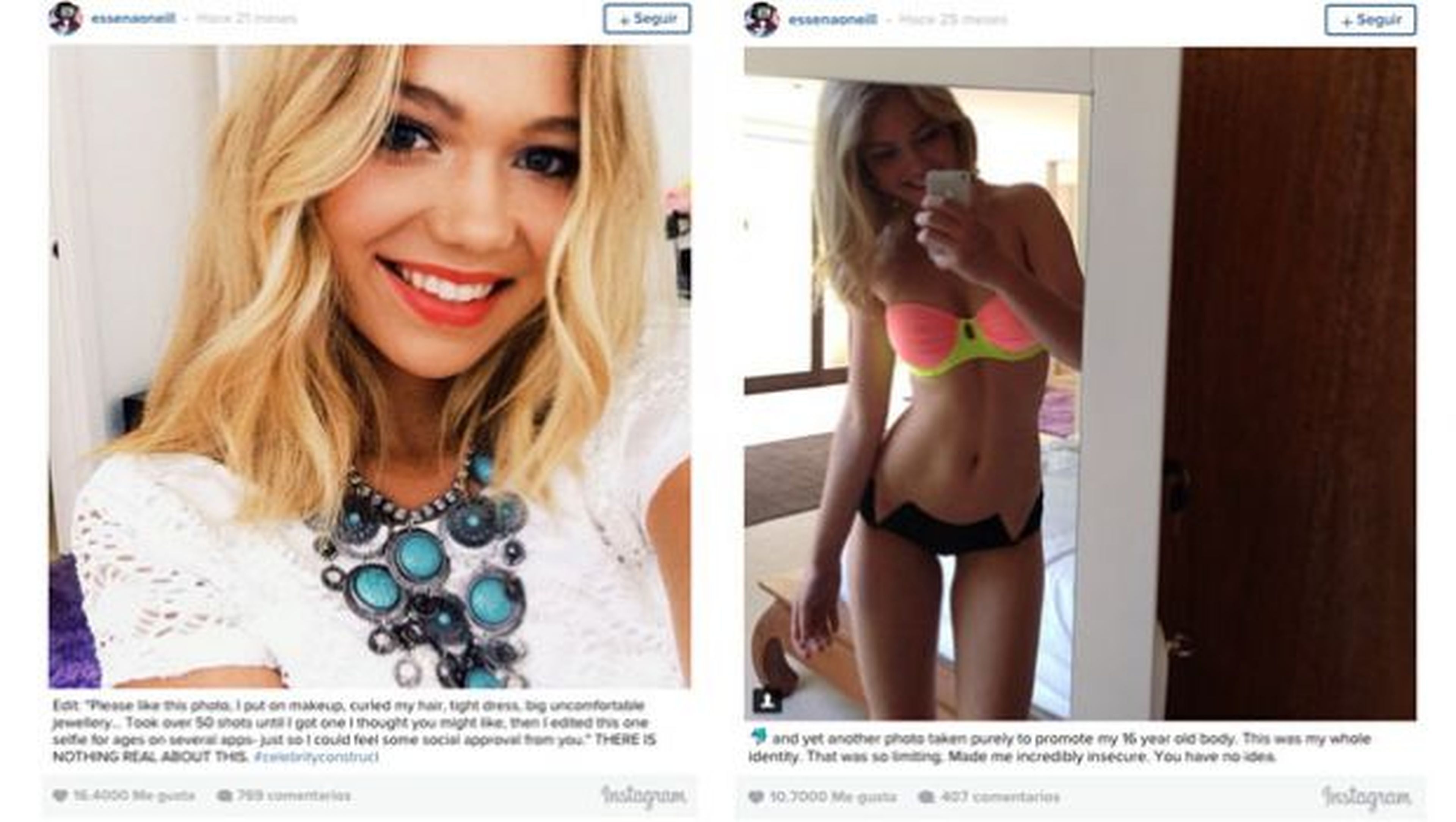 Famosa modelo de Instagram abandona: "No es la vida real"