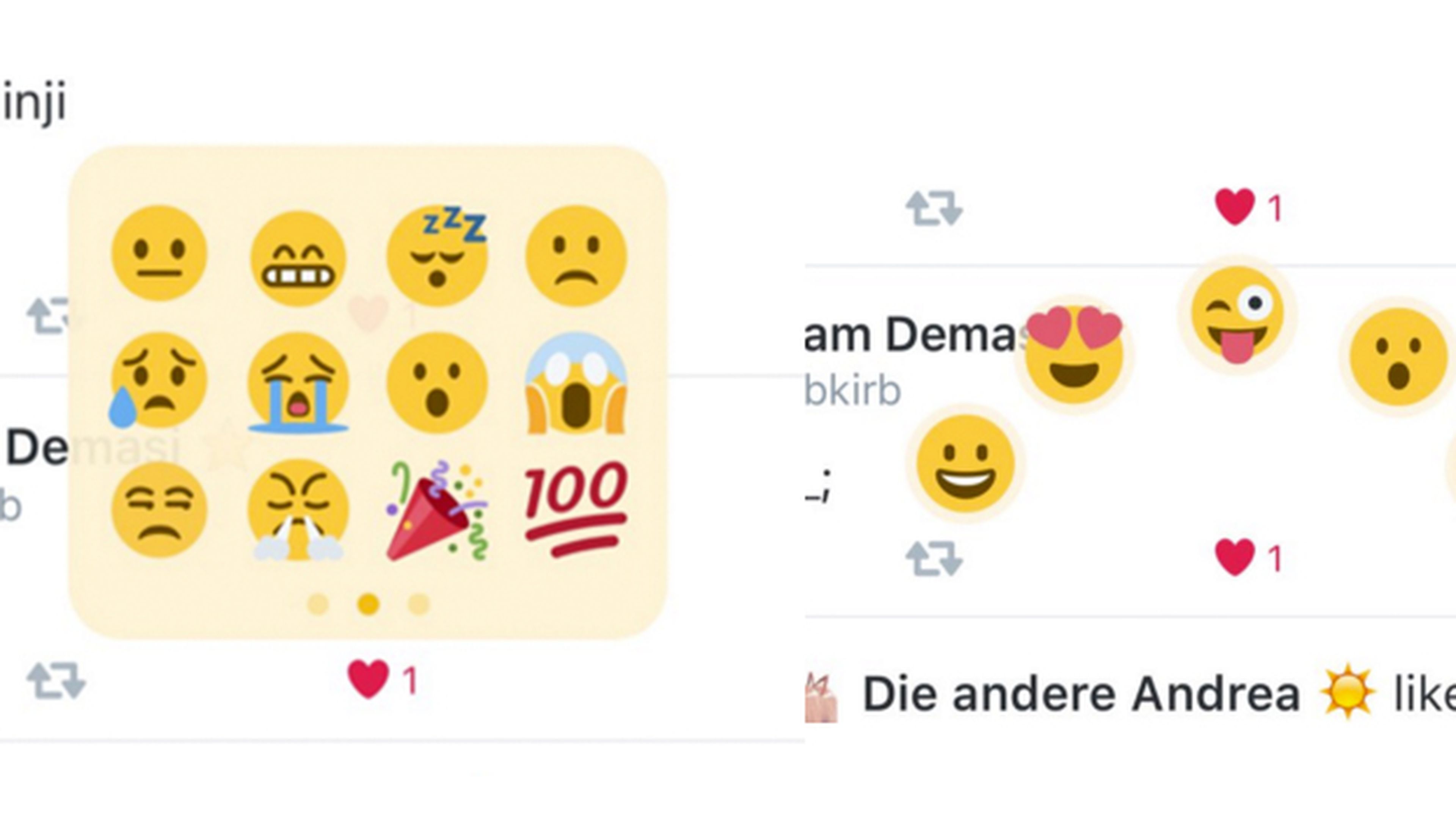 Twitter está probando nuevas reacciones múltiples con emojis