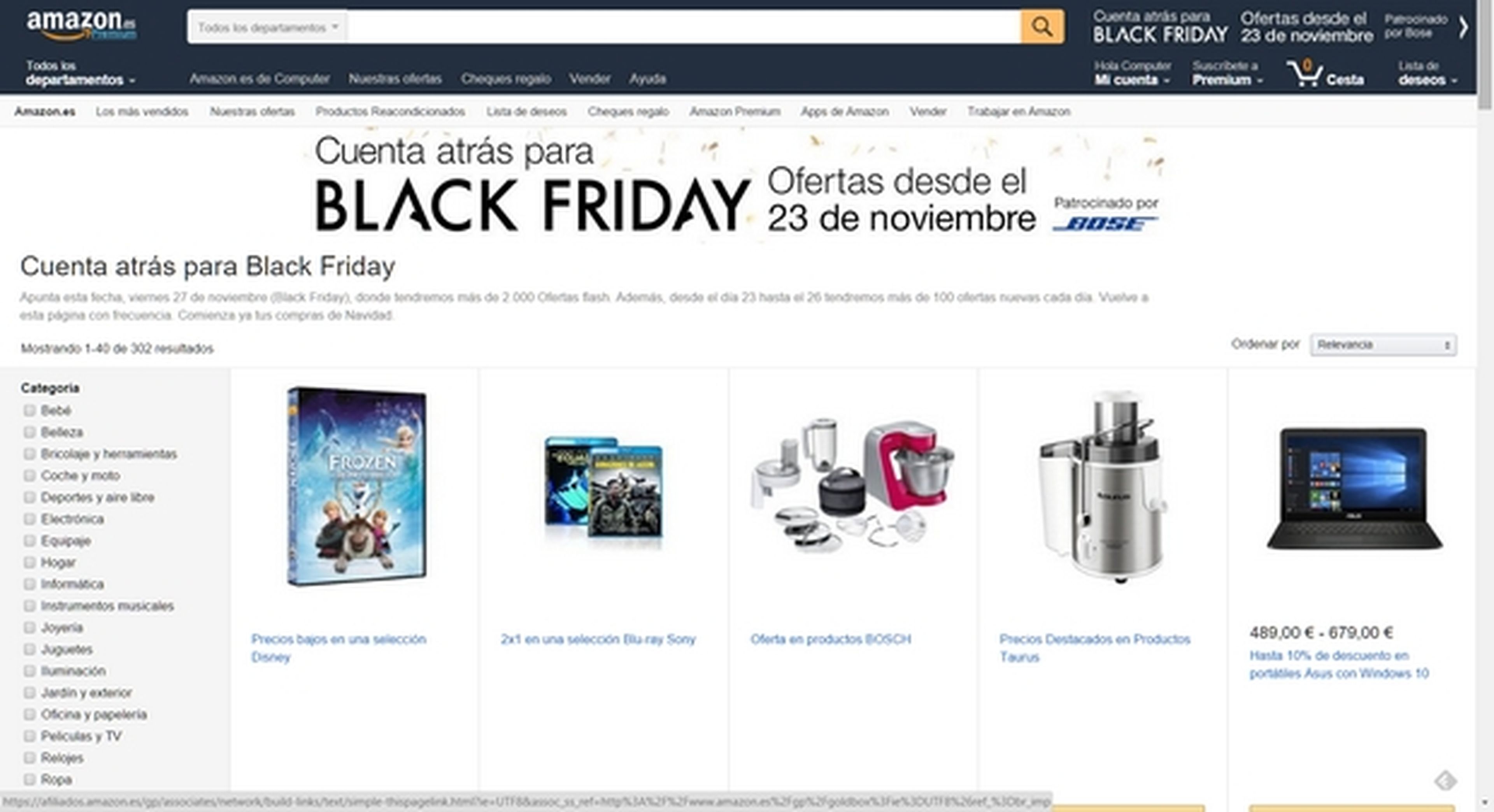 Black Friday 2015 Amazon España