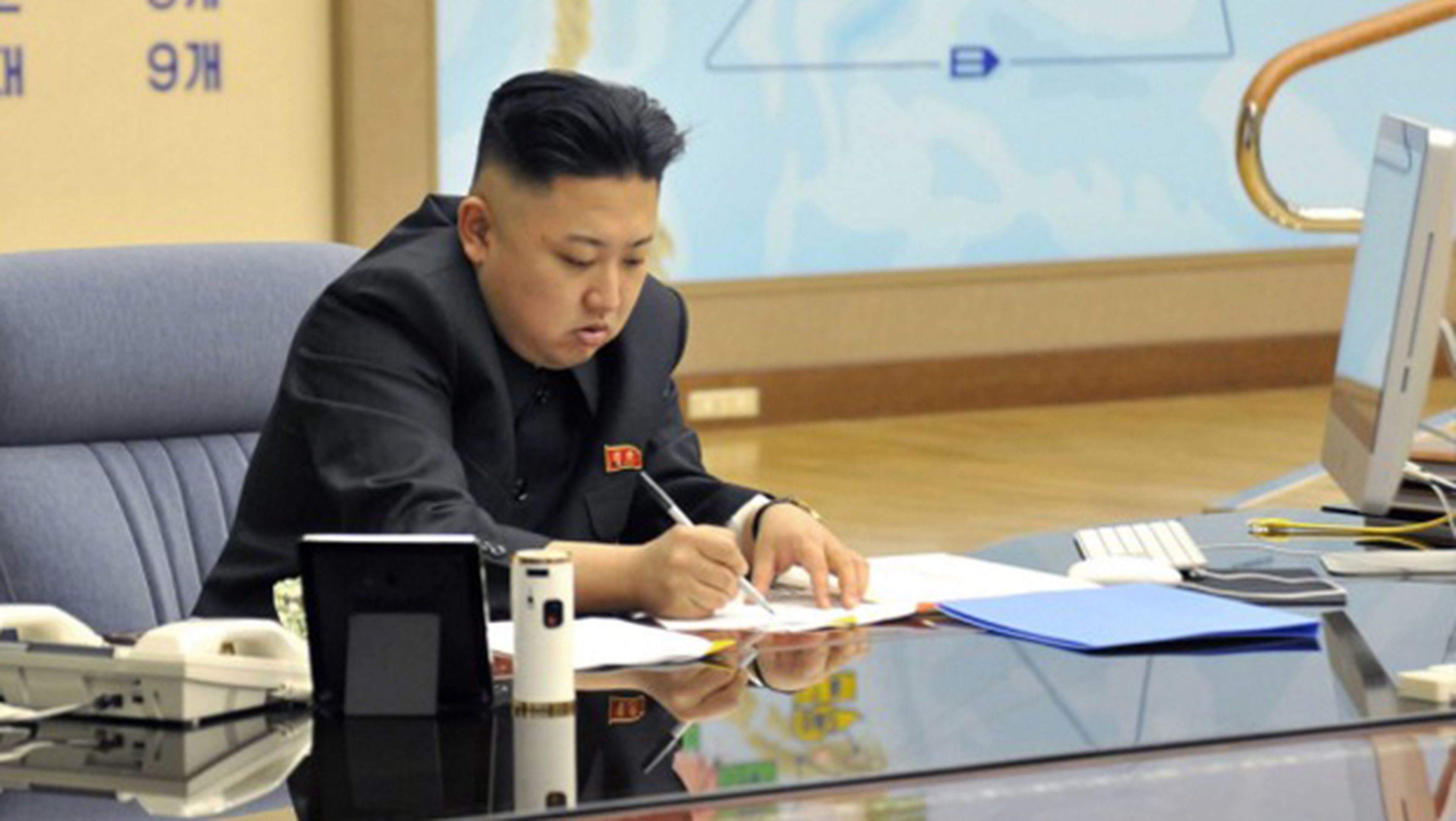 Kim Jong Un con un Mac