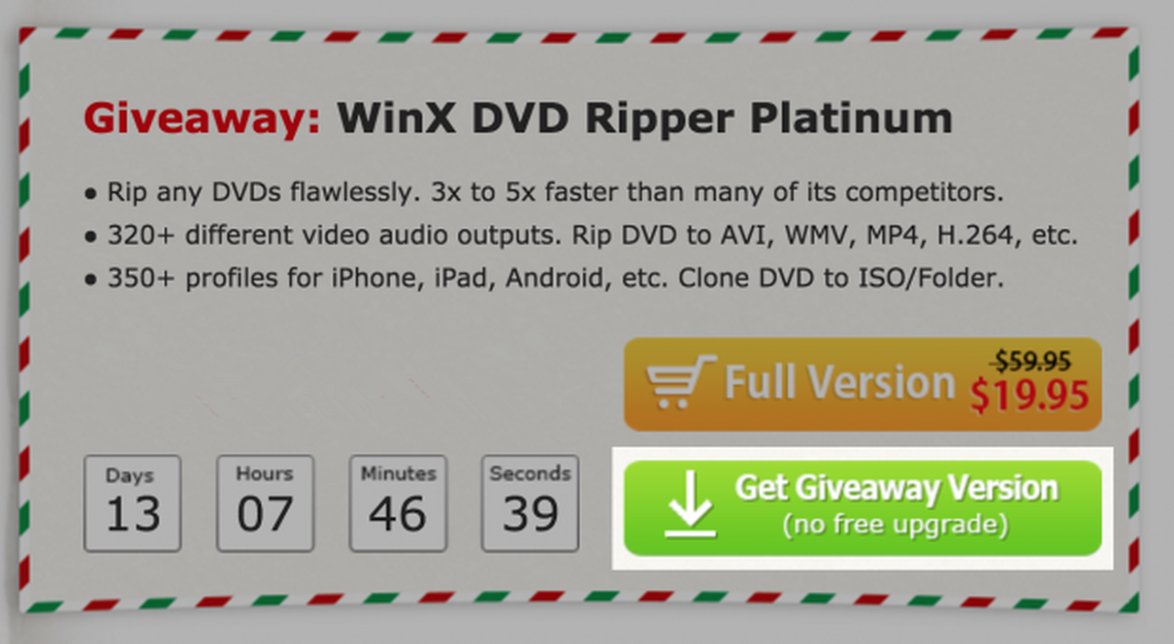 Oferta limitada: WinX DVD Ripper Platinum, convierte tus DVDs a MP4, AVI, ISO gratis