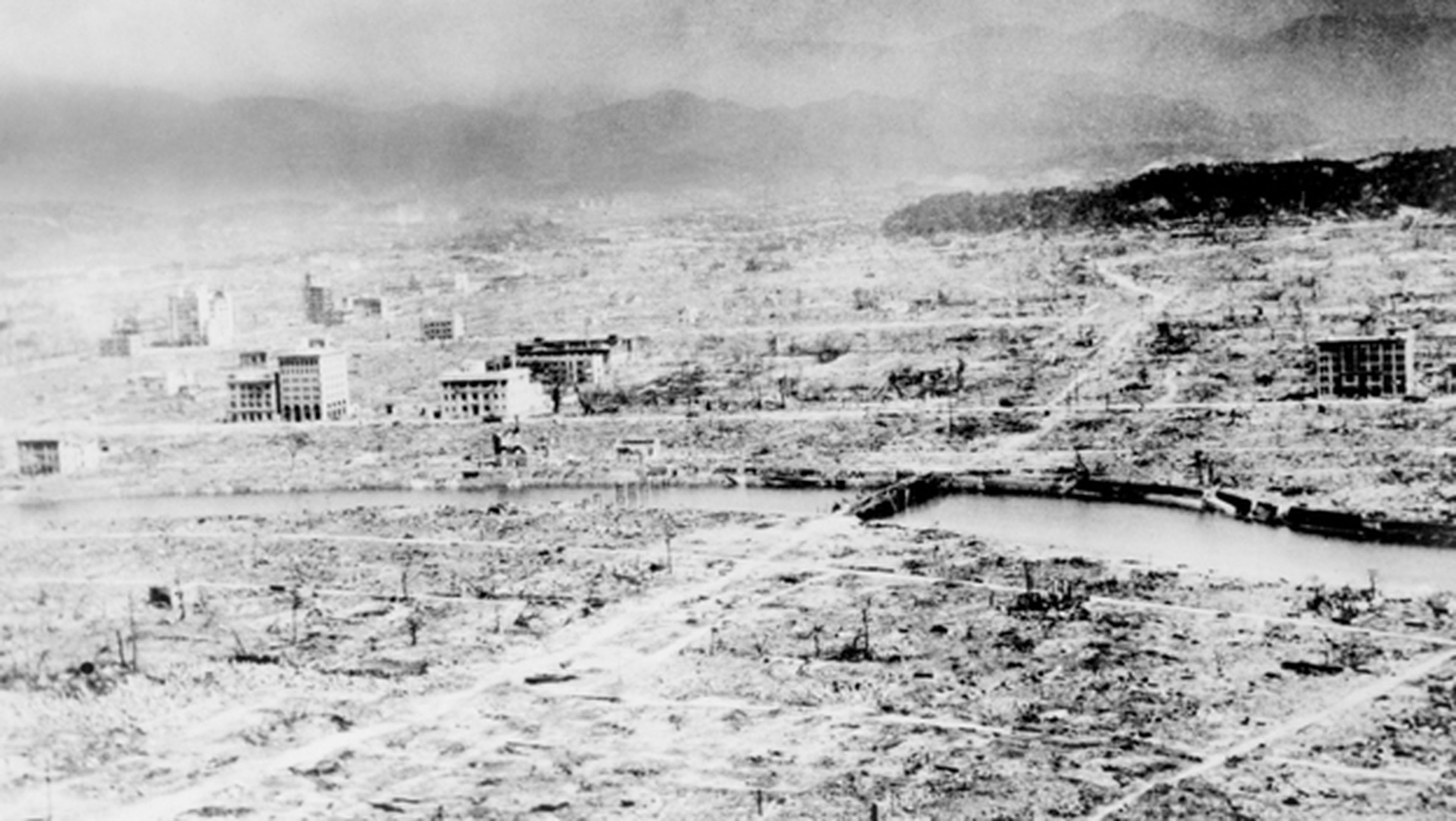 Efectos de la devastación nuclear en Hiroshima.