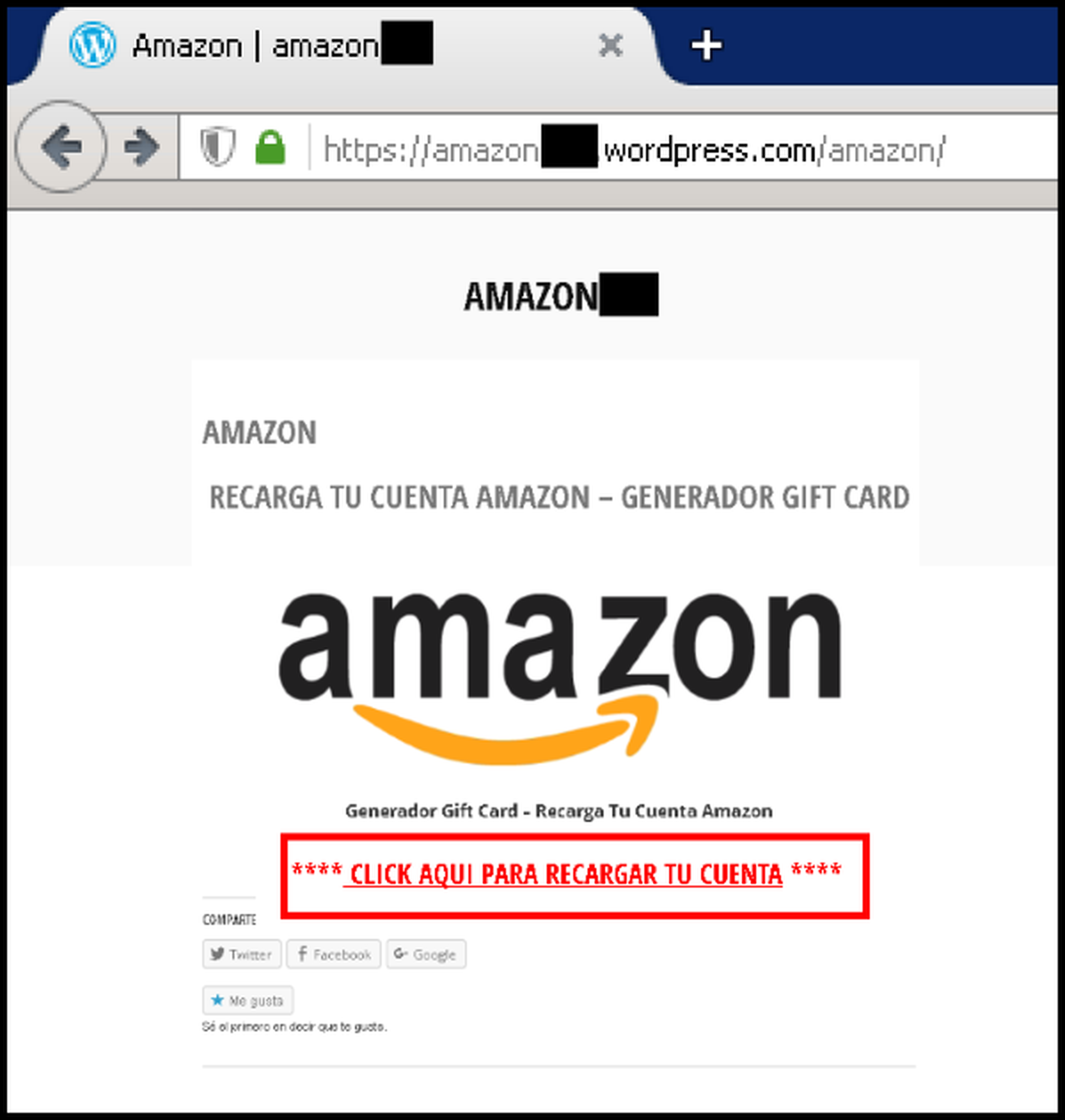Campaña de phishing contra Amazon