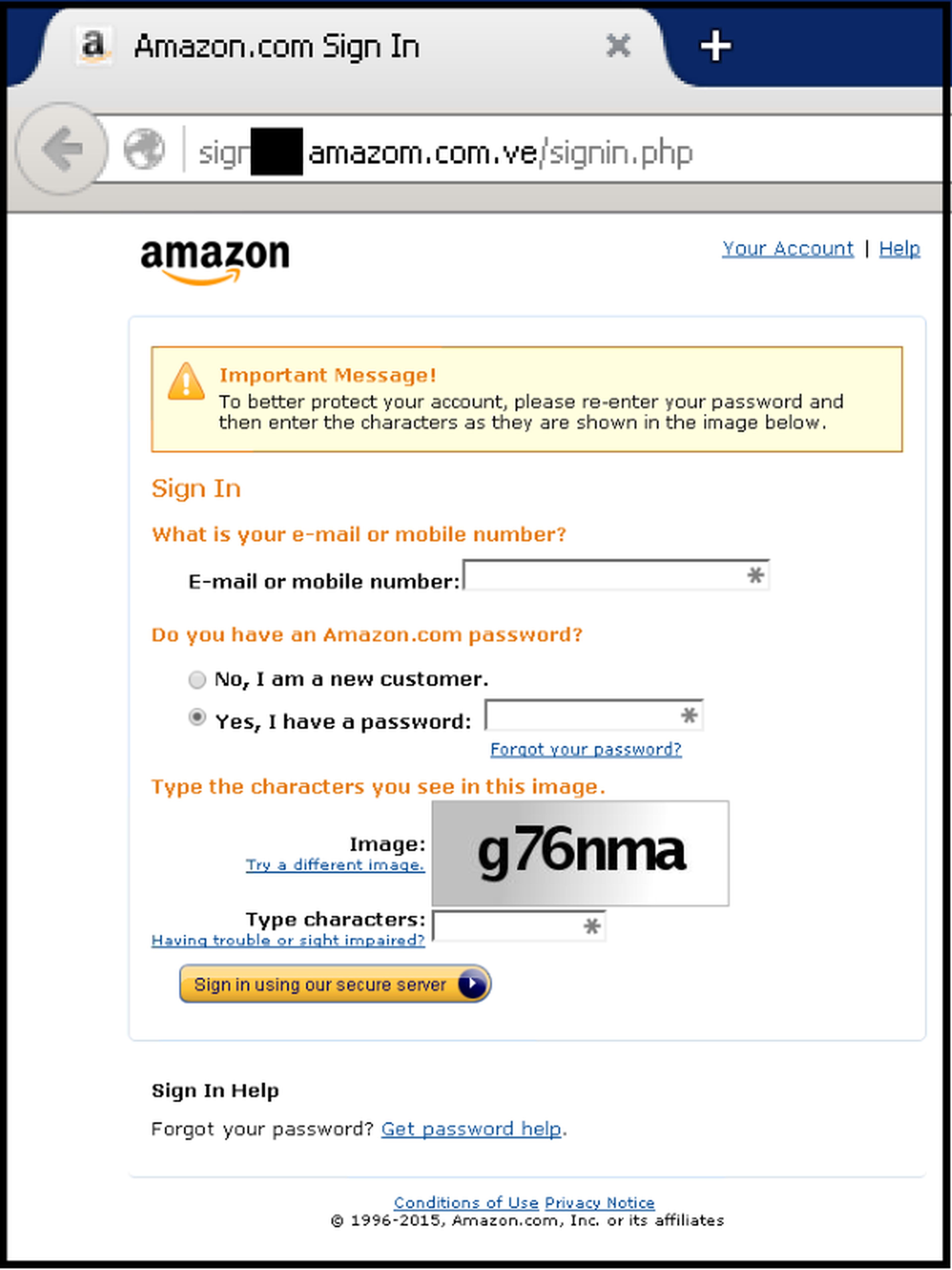 Phishing Amazon