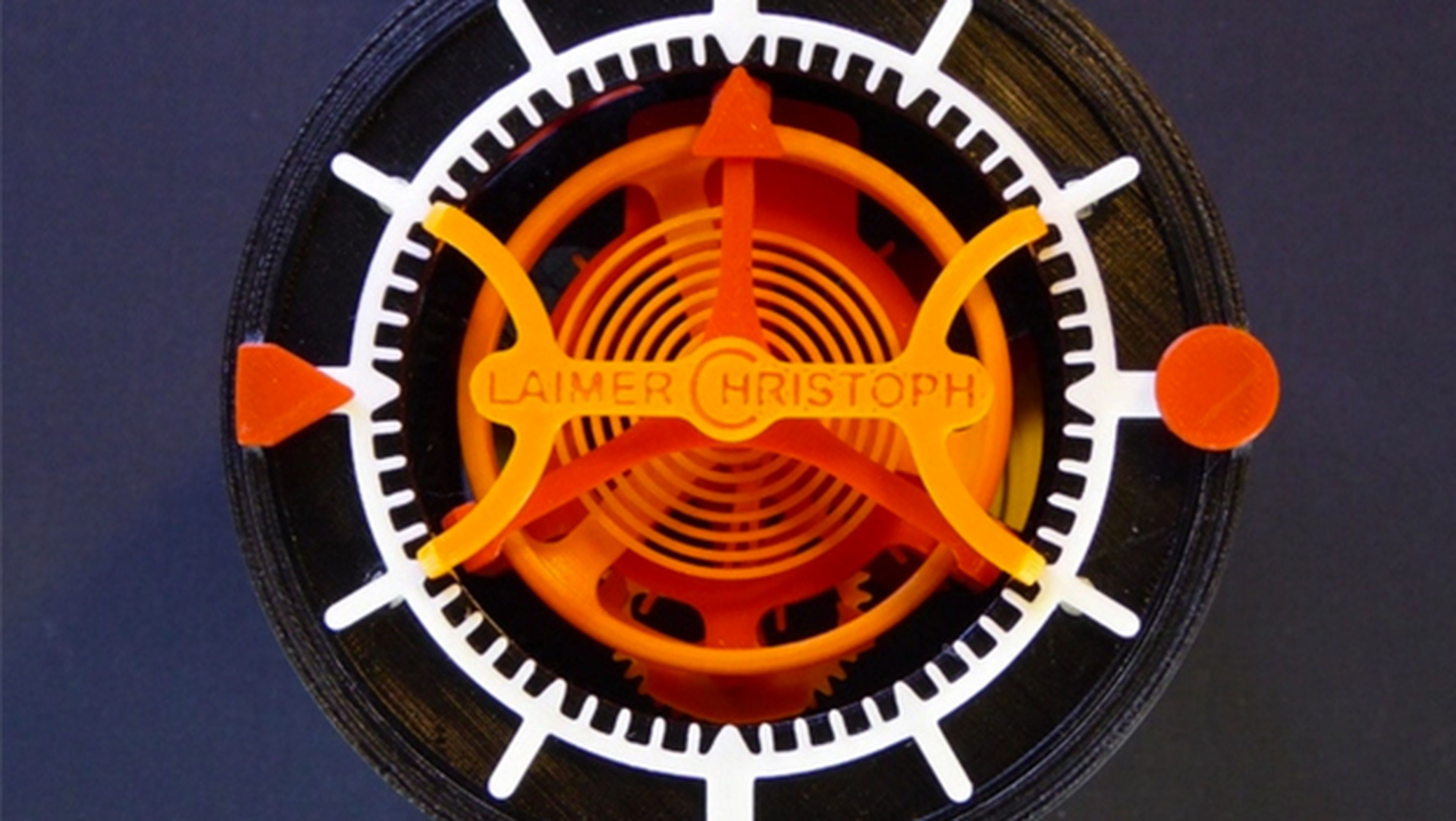reloj mecánico fabricado impresión 3D